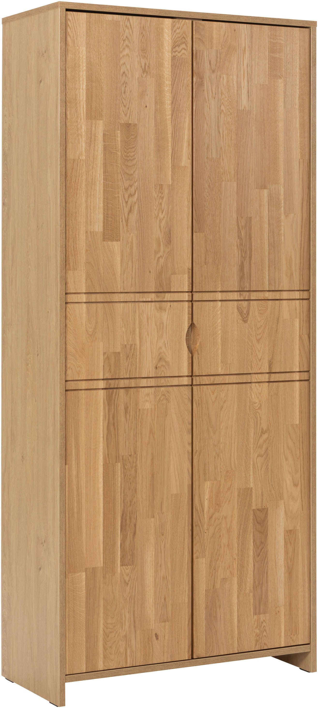OTTO home Mehrzweckschrank Maximus: 6 geräumige Fächer, 4variable Einlegeboden, Flur, Diele B/T/H:82/38/185cm, Fronten&Oberdeckel Massivholz, Korpus aus Melamin
