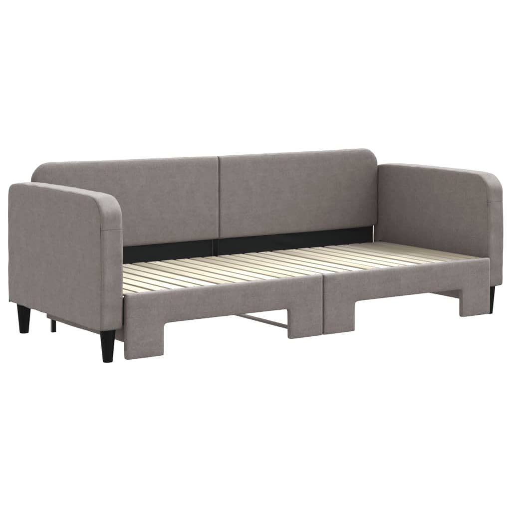 vidaXL Bett Tagesbett Ausziehbar Taupe 80x200 günstig online kaufen