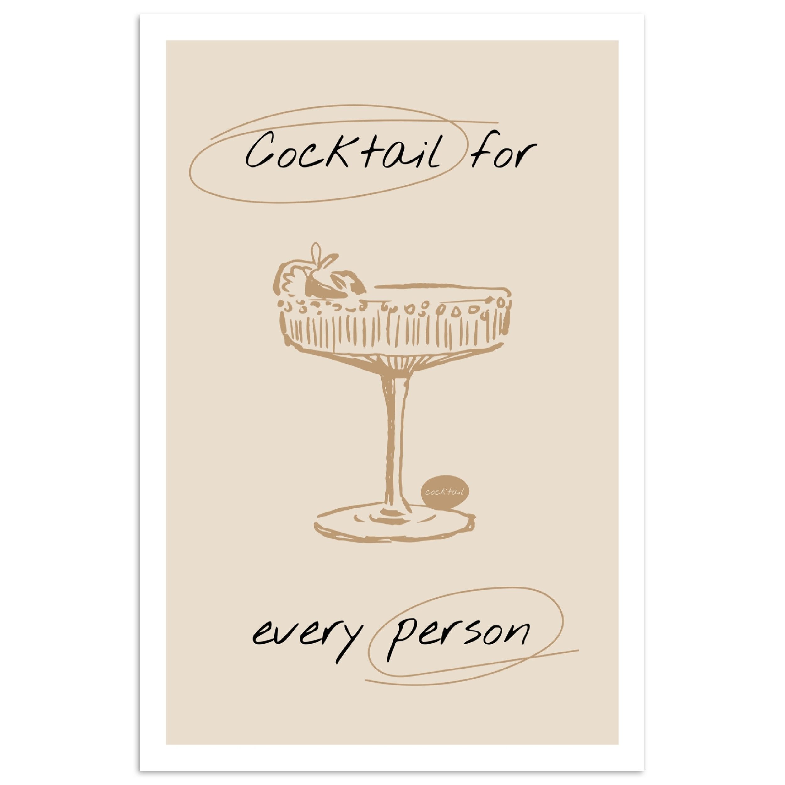 MuchoWow Poster Cocktail - Beige - günstig online kaufen