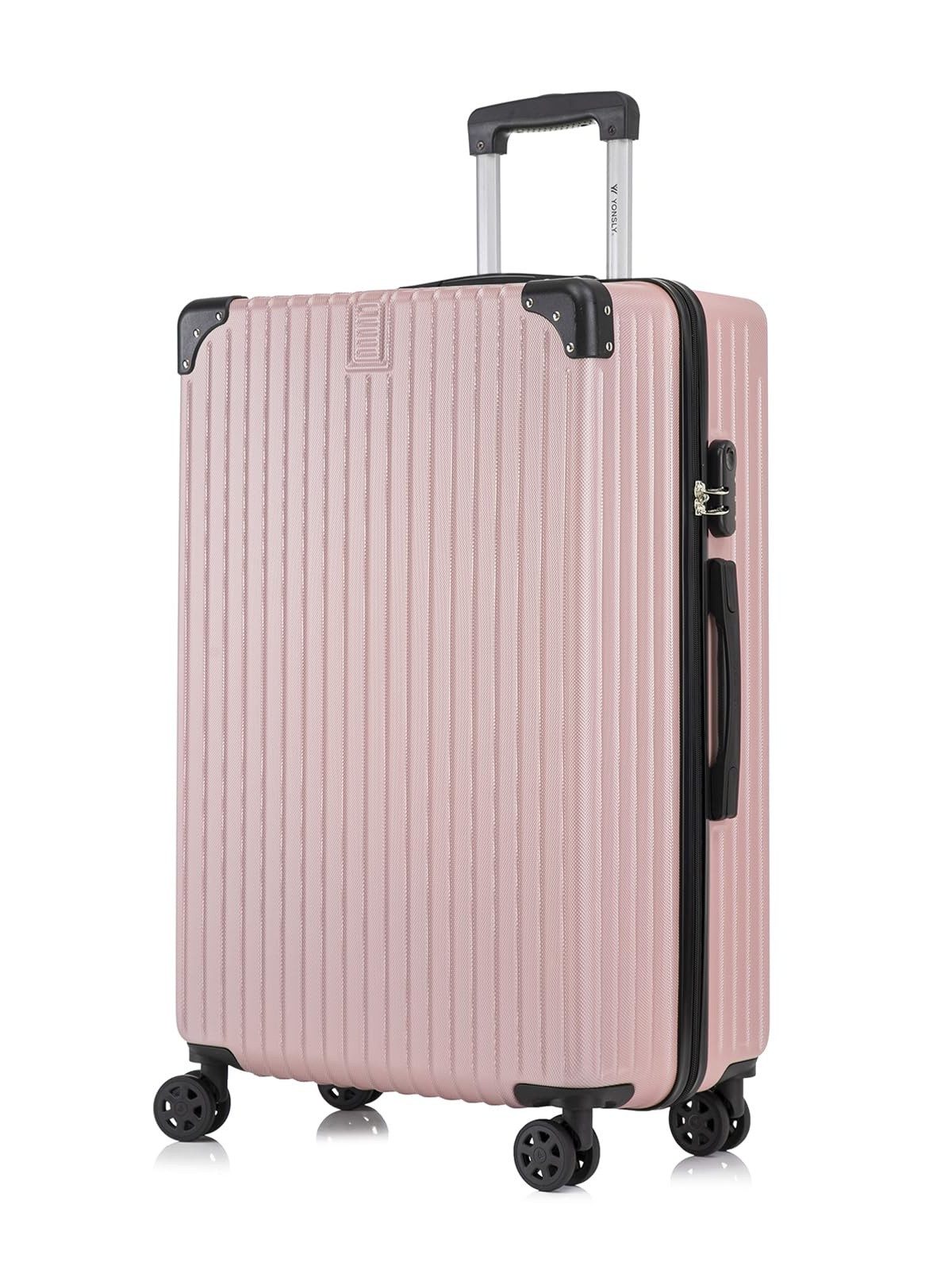 YONSLY Hartschalen-Trolley Reisekoffer ABS Hartschalen Trolley, Rollkoffer Handgepäck, 4 Rollen, Sicherheitsschloss, Weichem Gummigriff,56/66/76 cm, 45/69/99 L