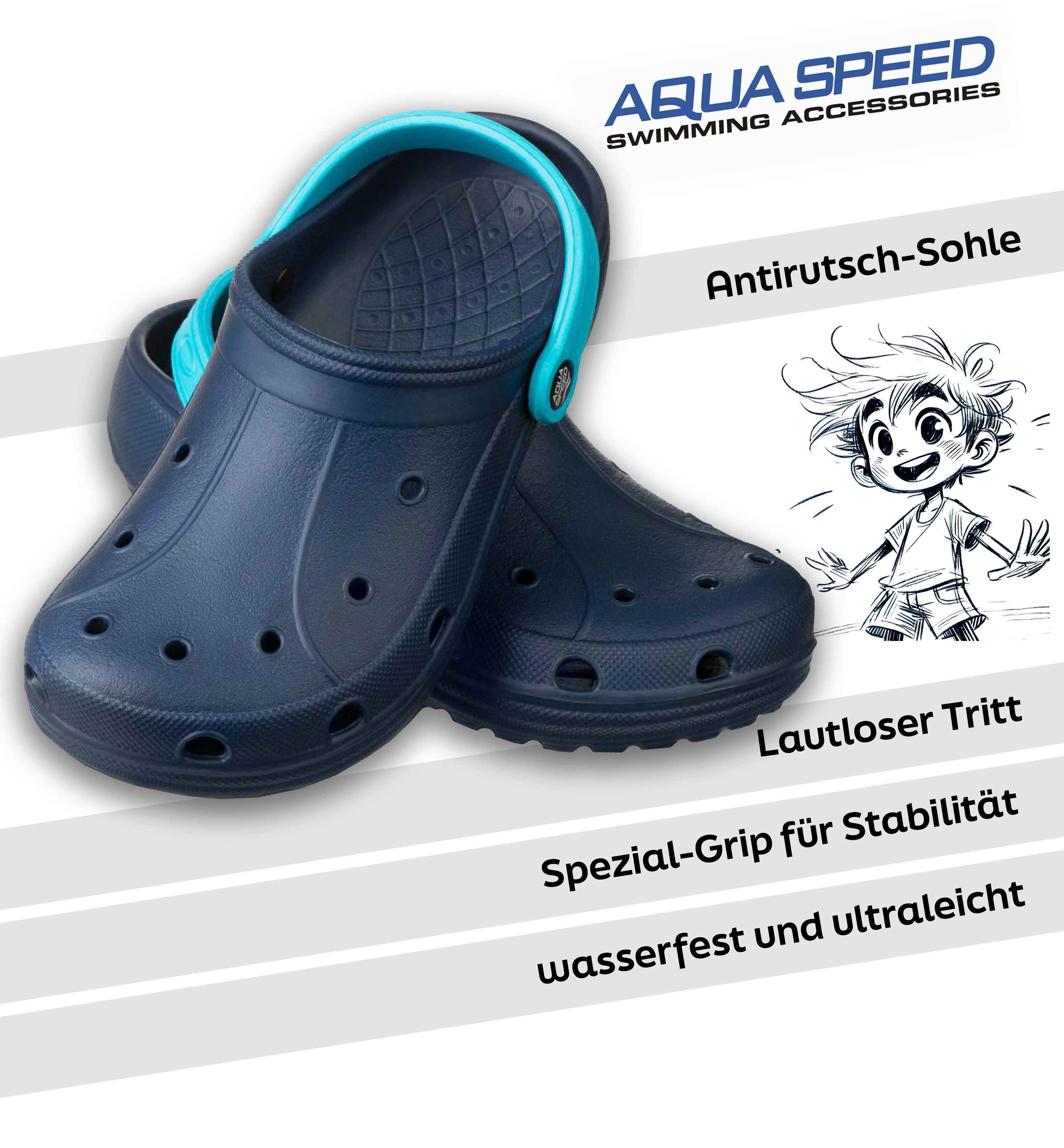 Aqua Speed LIMA Badepantoletten für Kinder u. Jugendliche Größen 24-35 Clog Pflegeleicht – Einfach zu reinigen und langlebig. – Bild 2 von 5