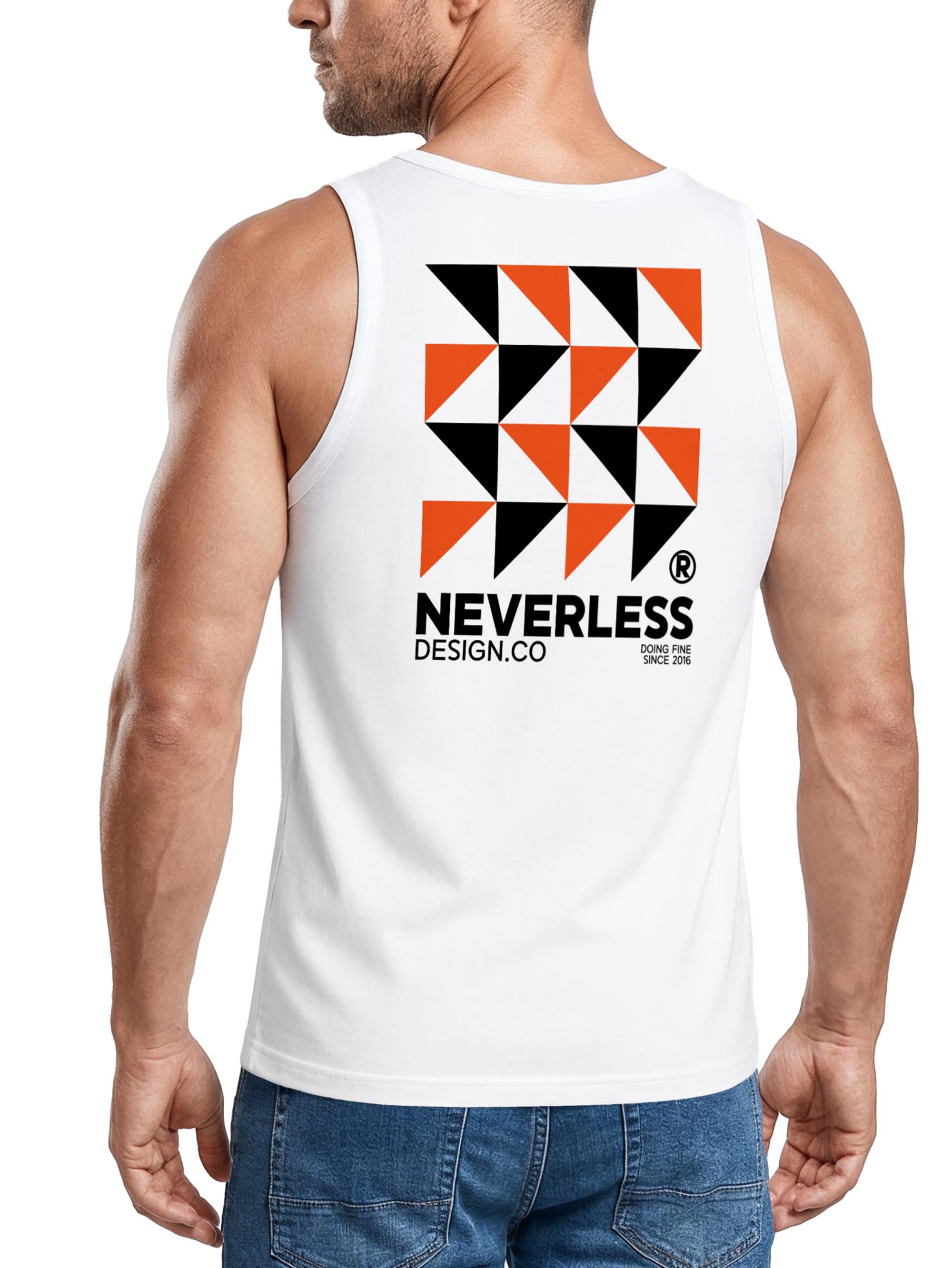 Neverless Tanktop Herren Tanktop mit Grafik-Print Rückendruck - Modern Art - mit Print