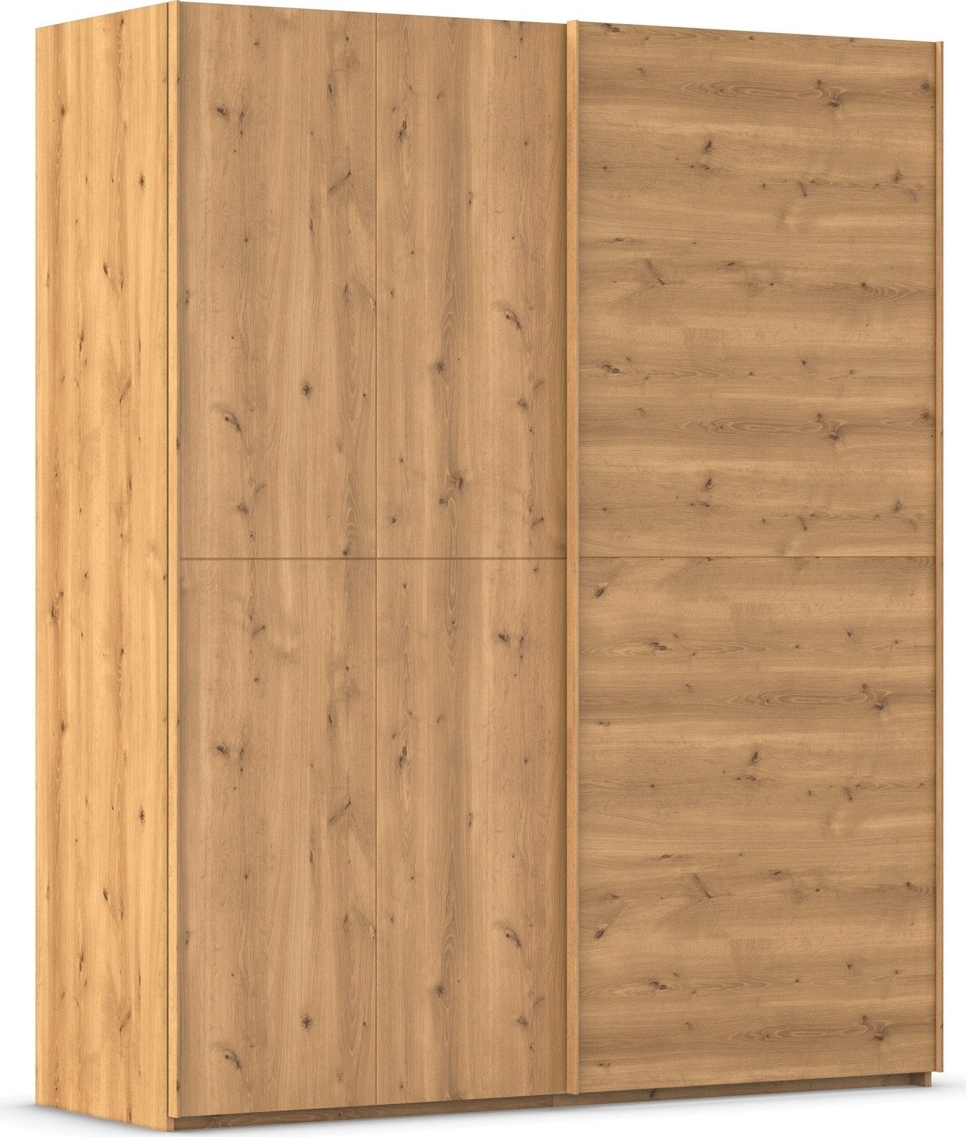 rauch Schwebetürenschrank Kleiderschrank Schrank Garderobe Schlafzimmerschrank SCALE-WOOD senkrecht geteilte Türen in robuster massiver Asteiche MADE IN GERMANY