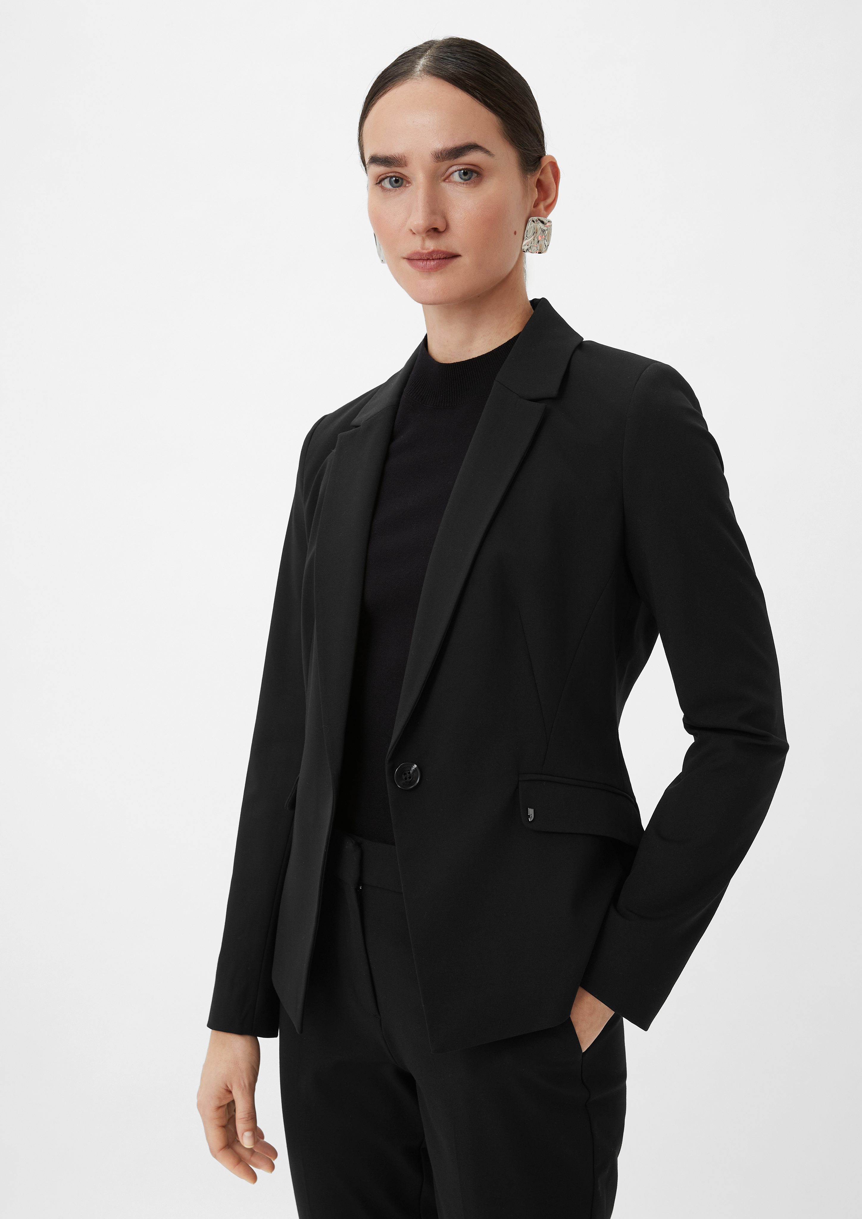 Comma Blusenblazer Blazer aus Viskosemix Ziernaht