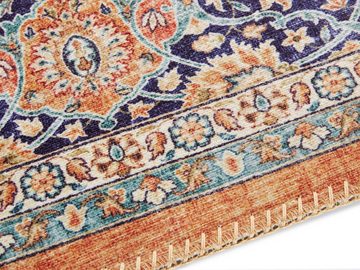 Teppich Keshan Maschad, ELLE DECORATION, rechteckig, Höhe: 5 mm, Orientalisch, Orient, Kurzflor, Vintage, Wohnzimmer, Schlafzimmer