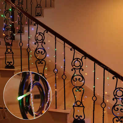 interGo LED-Lichtervorhang »LED Lichterkette Eisregen lichtvorhang weihnachten innen fensterdeko«, 600-flammig, Weihnachtsbeleuchtung Weihnachtslicht Weihnachtsdeko