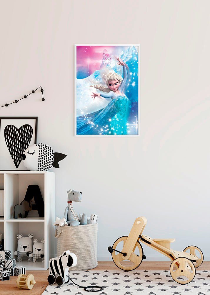 Komar Bild Frozen 2 Elsa Action, Disney (1 St), Wandbild zur Dekoration im Kinderzimmer - ohne Rahmen