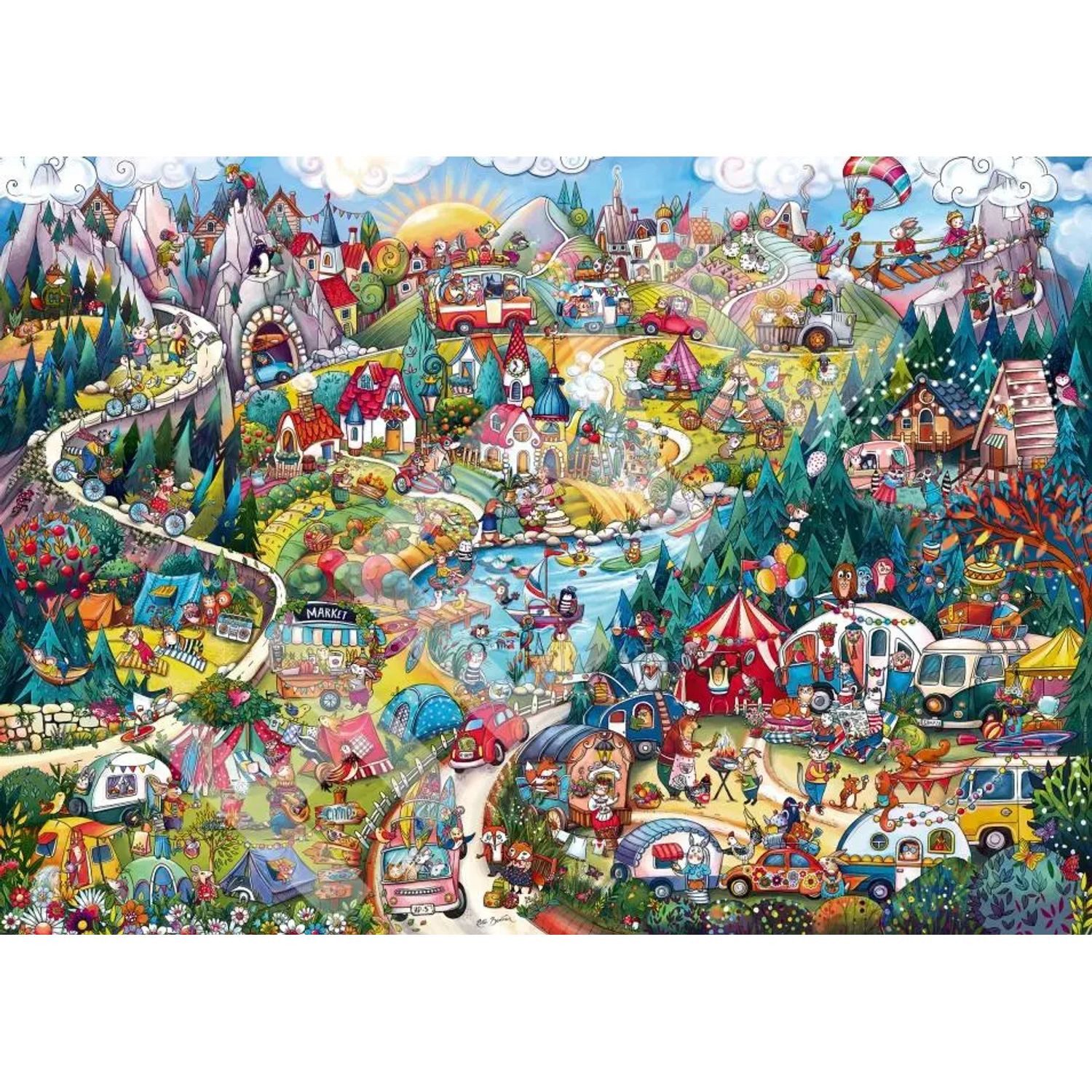 HEYE Puzzle Go Camping! Puzzle 2000 Teile, 2000 Puzzleteile