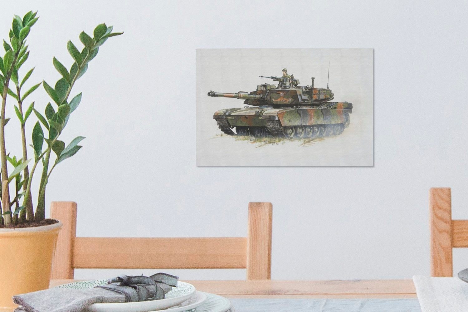 Aufhängefertig, der amerikanischen Wandbild Leinwandbild Armee, St), Illustration Leinwandbilder, Eine OneMillionCanvasses® (1 cm eines Wanddeko, Panzers 30x20