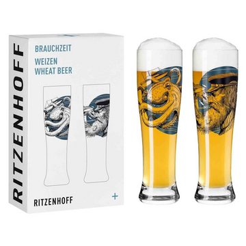 Ritzenhoff Bierglas Brauchzeit Weizenbiergläser Krake und Seemann, Glas