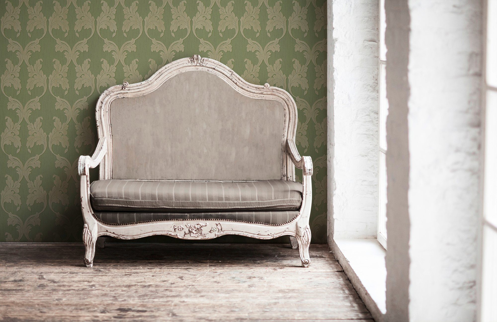 Architects Paper Textiltapete Tessuto, samtig, floral, Barock, gemustert, Tapete Barock Tapeten Wohnzimmer Schlafzimmer Küche modern Flur Design