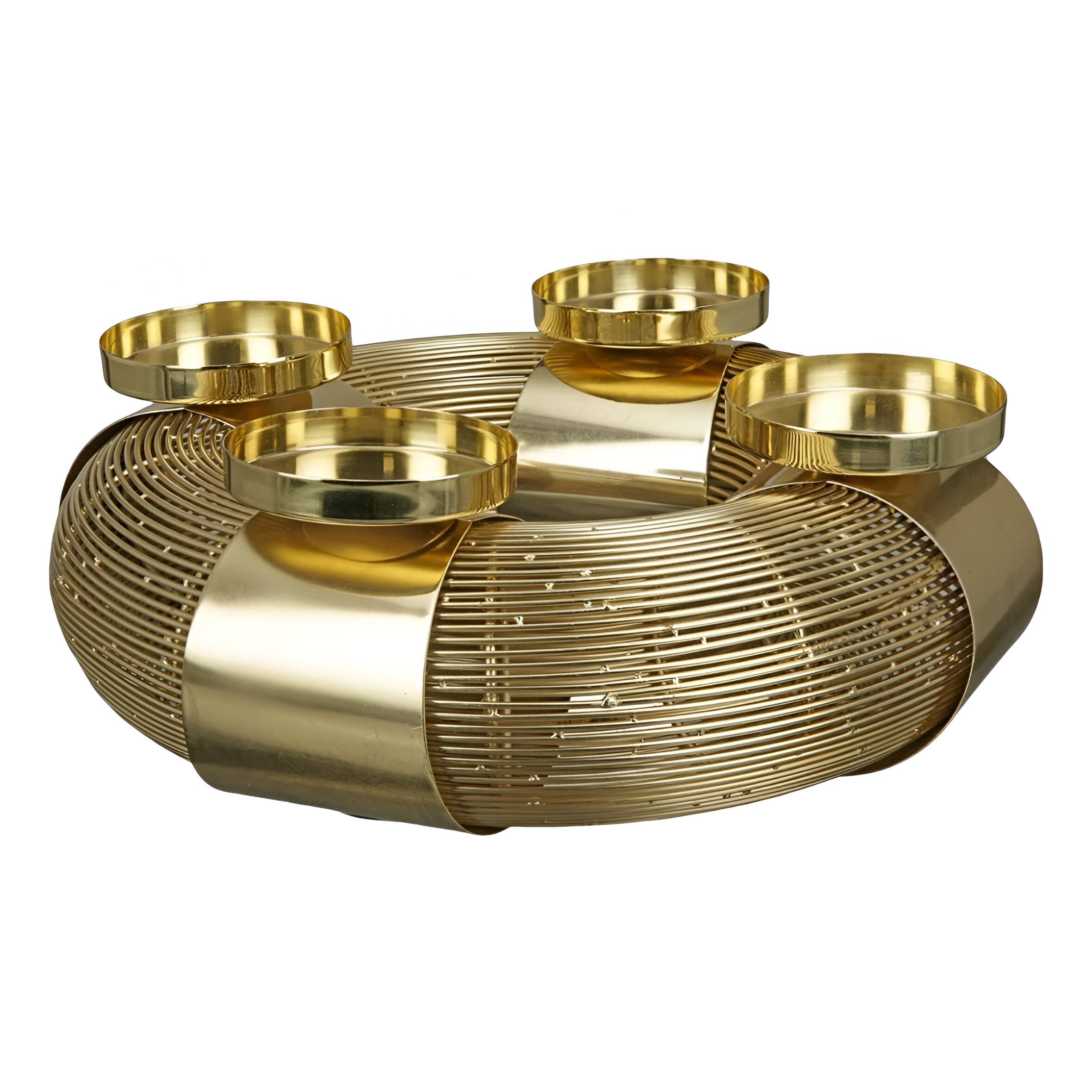 GILDE Adventskranz Adventskranz Edelstahl goldfarben