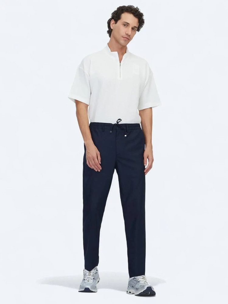 KİP Jeansjeggings Marineblaue Jogginghose mit Webmuster