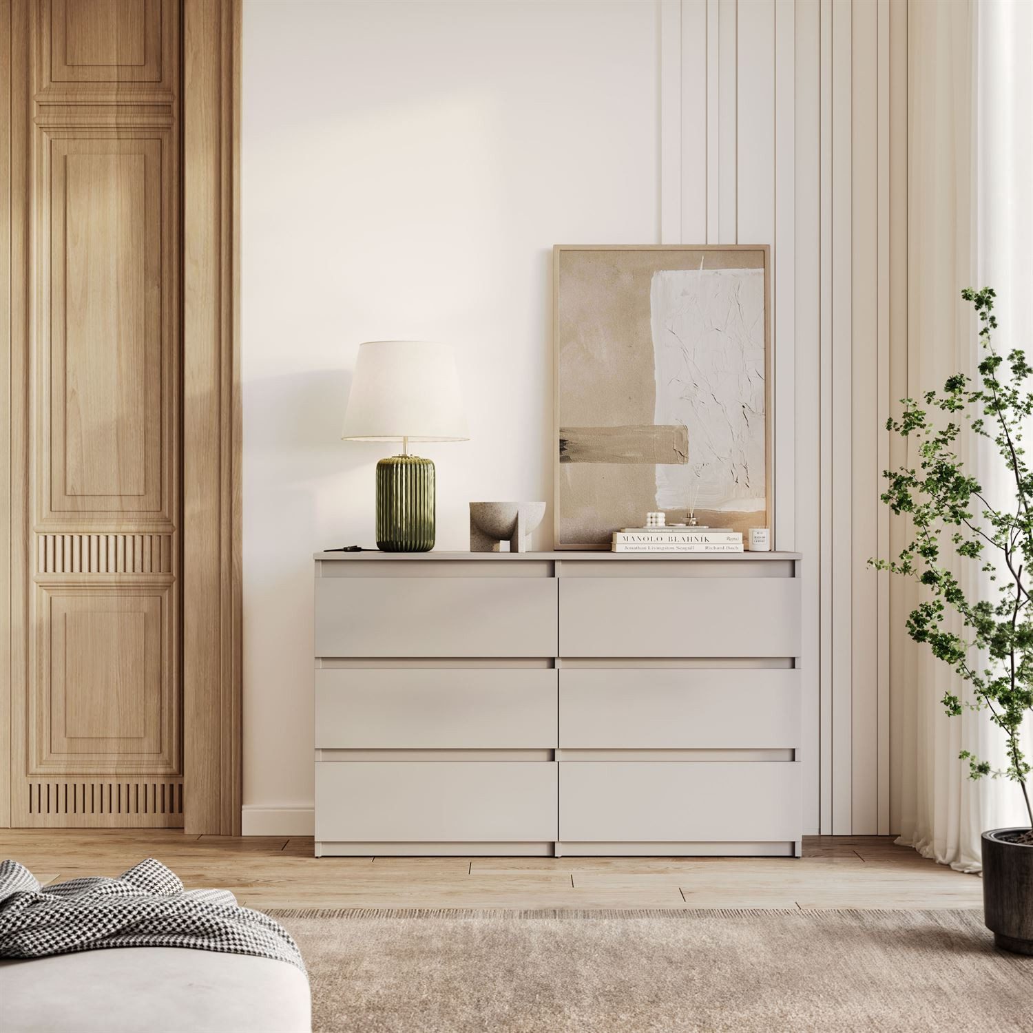 Lookway Kommode HANA M6– elegante Kommode mit geräumigen Schubladen, Breite: 120 cm und 140 cm