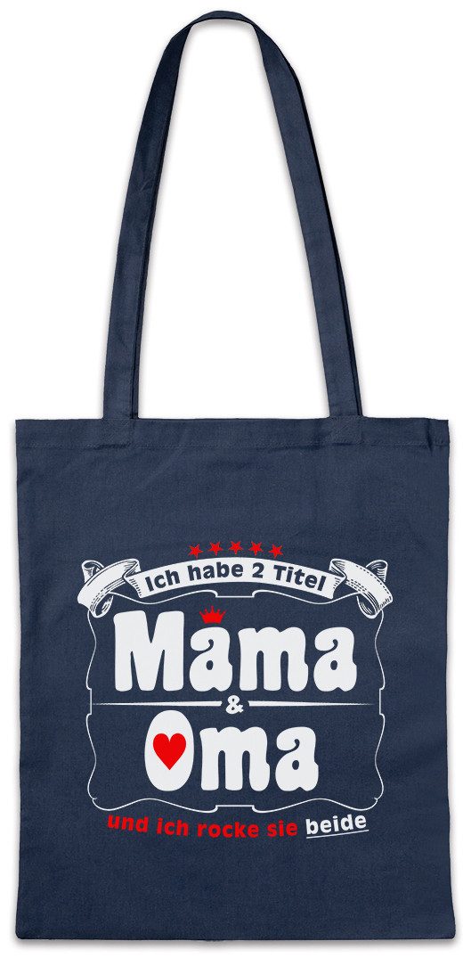 Beuteltasche Beste Mama & Oma Stofftasche Titel Krone Omi Großmutter Mami Mom Enkel