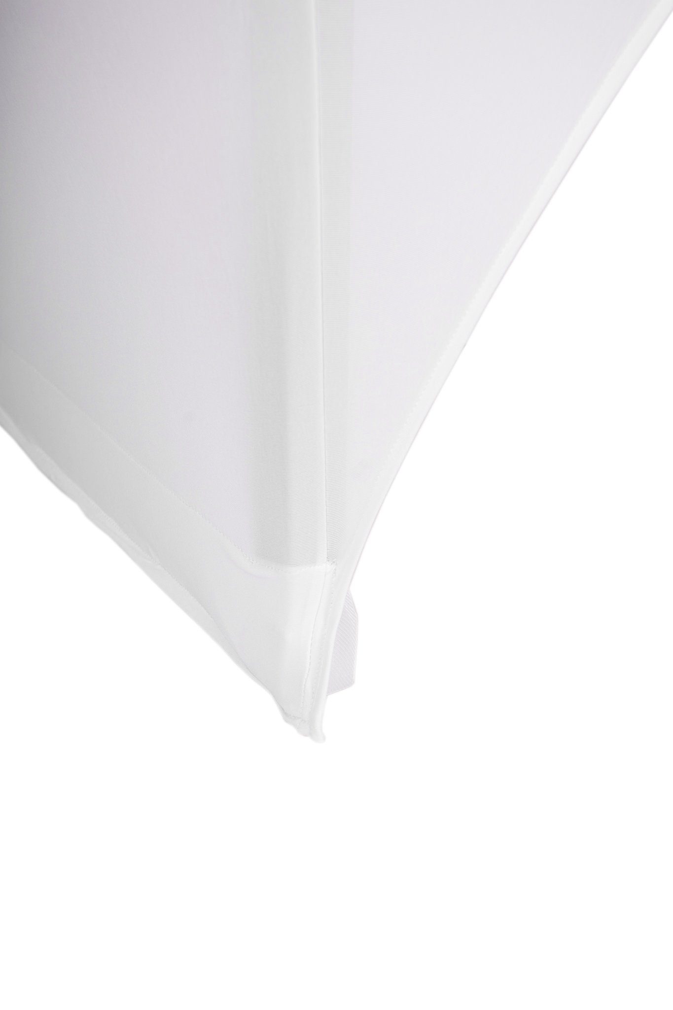 Hussen-Set Biertischhussen Stretch (10% Elastan) Weiß mit TexDeko, pflegeleicht verstärkten waschbar, strapazierfähig, Fußtaschen