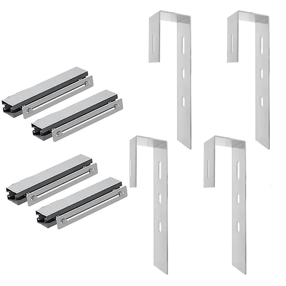 GLIESE Solarmodul-Halterung Solarmodule Halterung balkonkraftwerk halterung Neigungswinkel 0-90°, (Set, 4-tlg., Quadrat-Haken, Verstärkungszubehör, für Balkon Flachdächern Garten Wohnmobile)