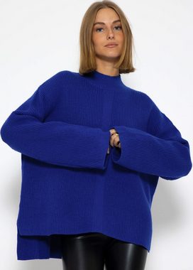 SASSYCLASSY Rollkragenpullover Turtleneck Pullover Damen aus weichem Grobstrick Lässiger Strickpullover mit Turtleneck und Seitenschlitzen