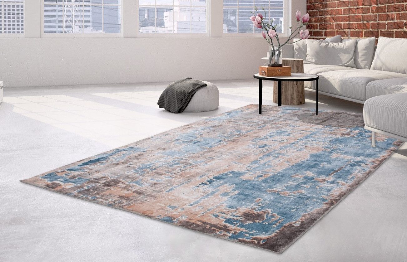 Arte Espina Teppich Ocean 300, rechteckig, Höhe: 23 mm, Angenehm flauschige Haptik, handgefertigte Unikate, pflegeleicht