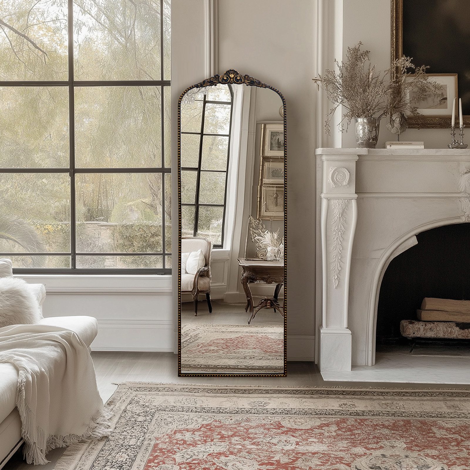 G-LEAF Spiegel Antiker Spiegel im Barockstil mit Metallrahmen von Perlenver günstig online kaufen