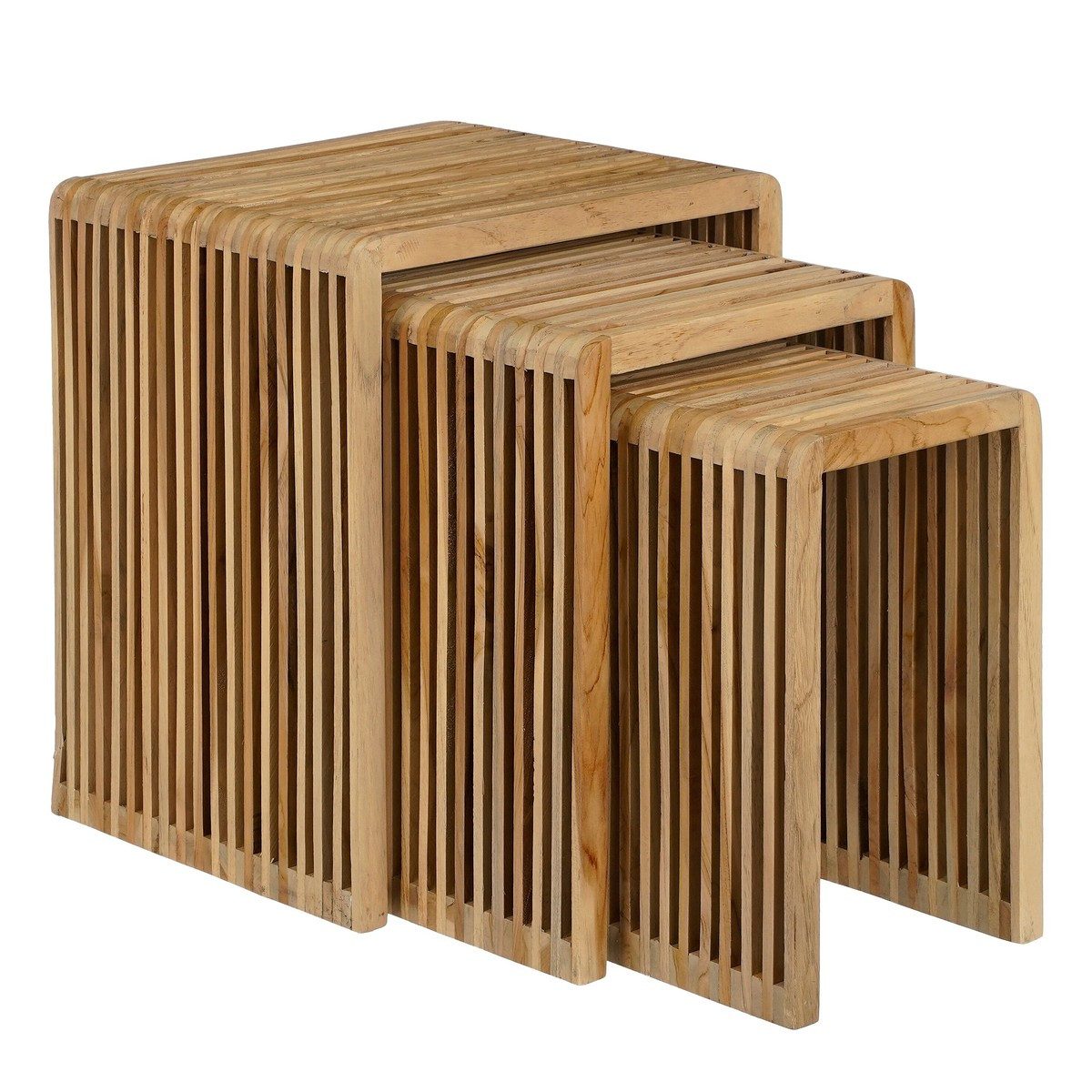 Mica Decorations Beistelltisch Mica Decorations Yonker Beistelltisch braun Satz von 3 - l44xb34xh50cm