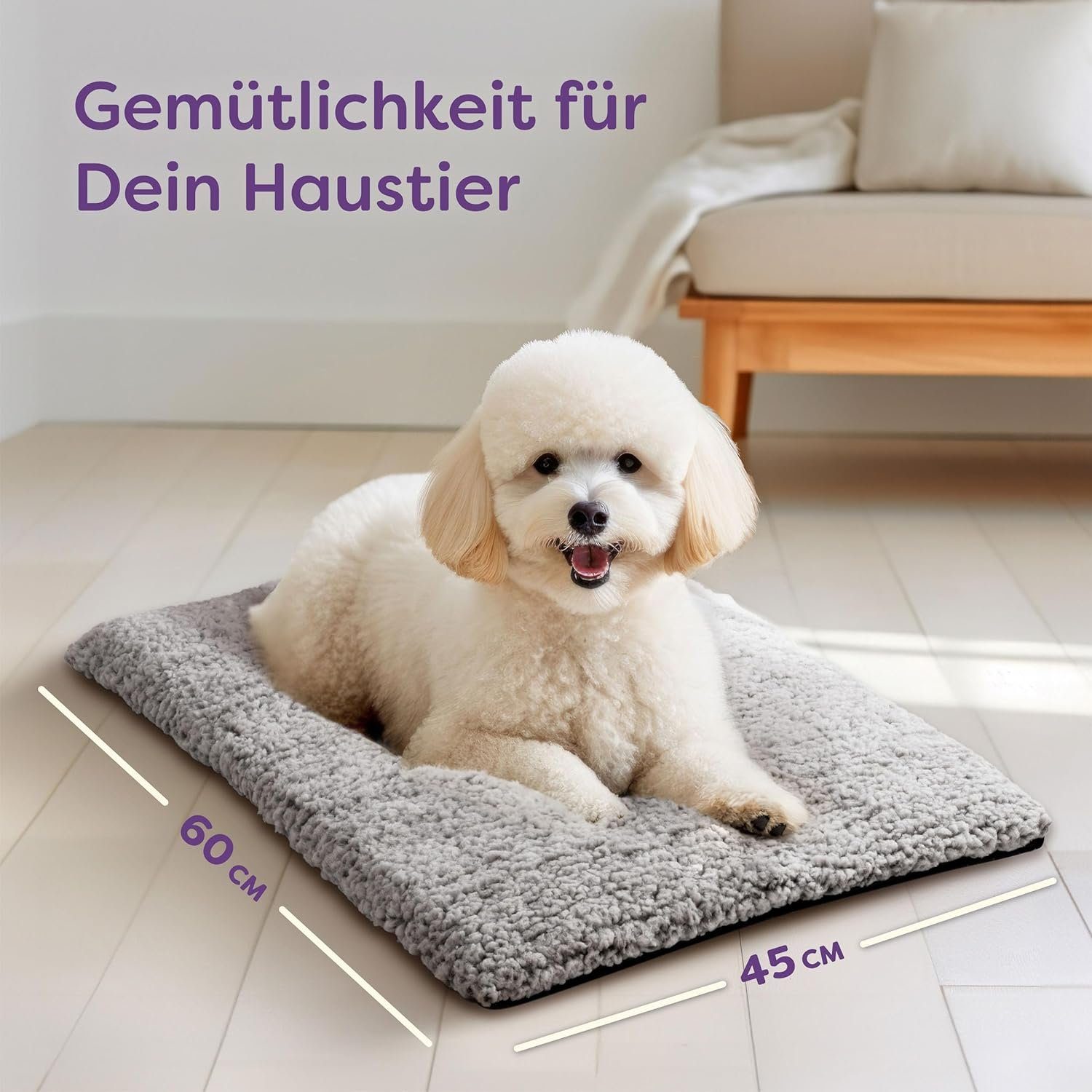Knupis Tierdecke Selbstheizende Haustierdecke Grau 60x45cm, rutschfest & wa günstig online kaufen
