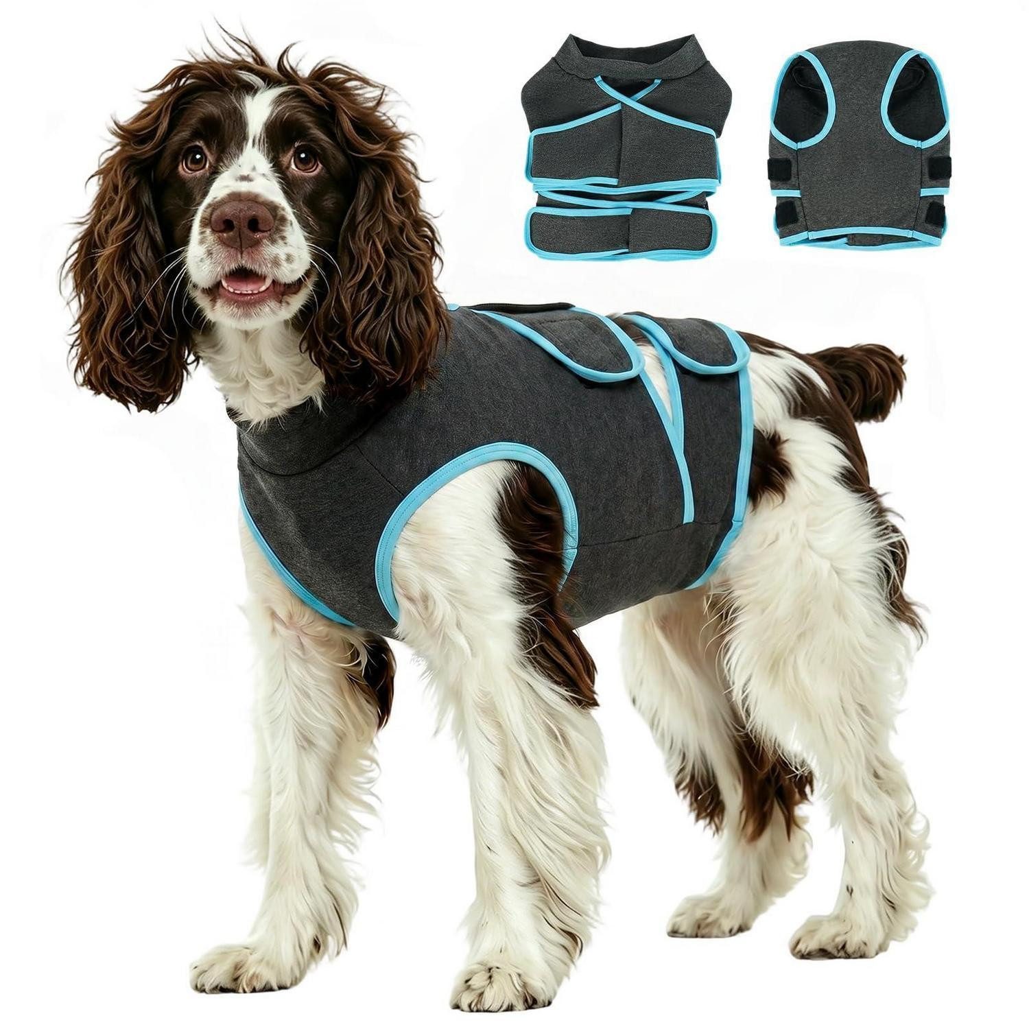 LuxusKollektion Fleeceweste Hundemantel Beruhigungsweste Grau M