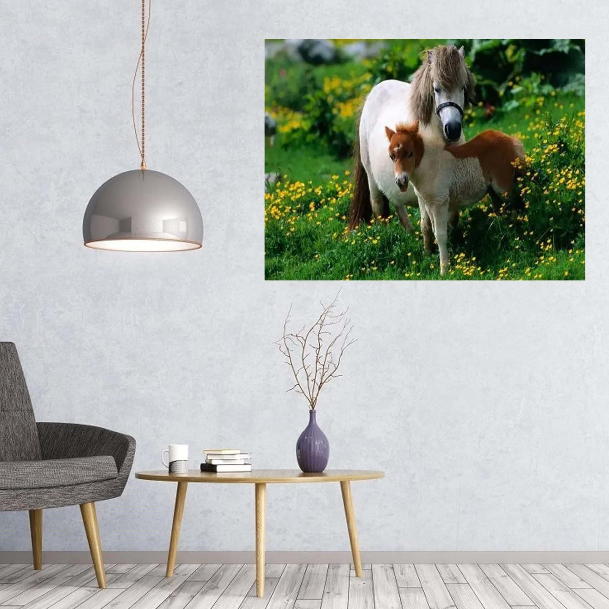 LA CUTE Malen nach Zahlen XL Pony Malset – Kreatives Malen nach Zahlen mit Rahmen 40x50cm (Komplettes Malset: Kreatives Malen nach Zahlen mit Rahmen und Farben, Malen nach Zahlen Set: Leinwand 40x50cm, Acrylfarben, Pinsel, Rahmen), Pony Malset: Hochwertige Leinwand 40x50cm mit Acrylfarben & Rahmen