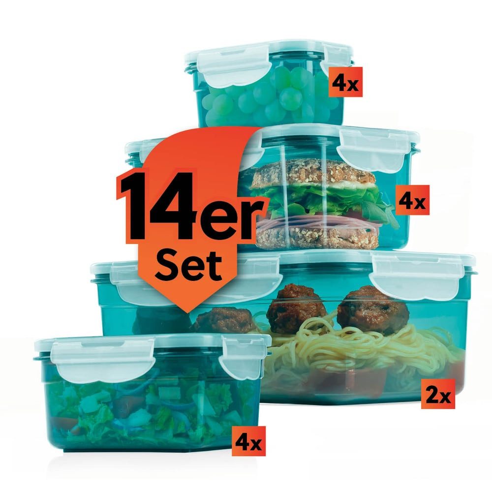 GOURMETmaxx Frischhaltedose Vorratsdose Lunchbox klick-it auslaufsicher, Polypropylen (PP)/Silikon, geeignet für Spülmaschine, Gefrierschrank und Mikrowelle, stapelbar
