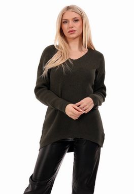 YC Fashion & Style Strickpullover Pullover mit V-Ausschnitt One Size (1-tlg) in Unifarbe