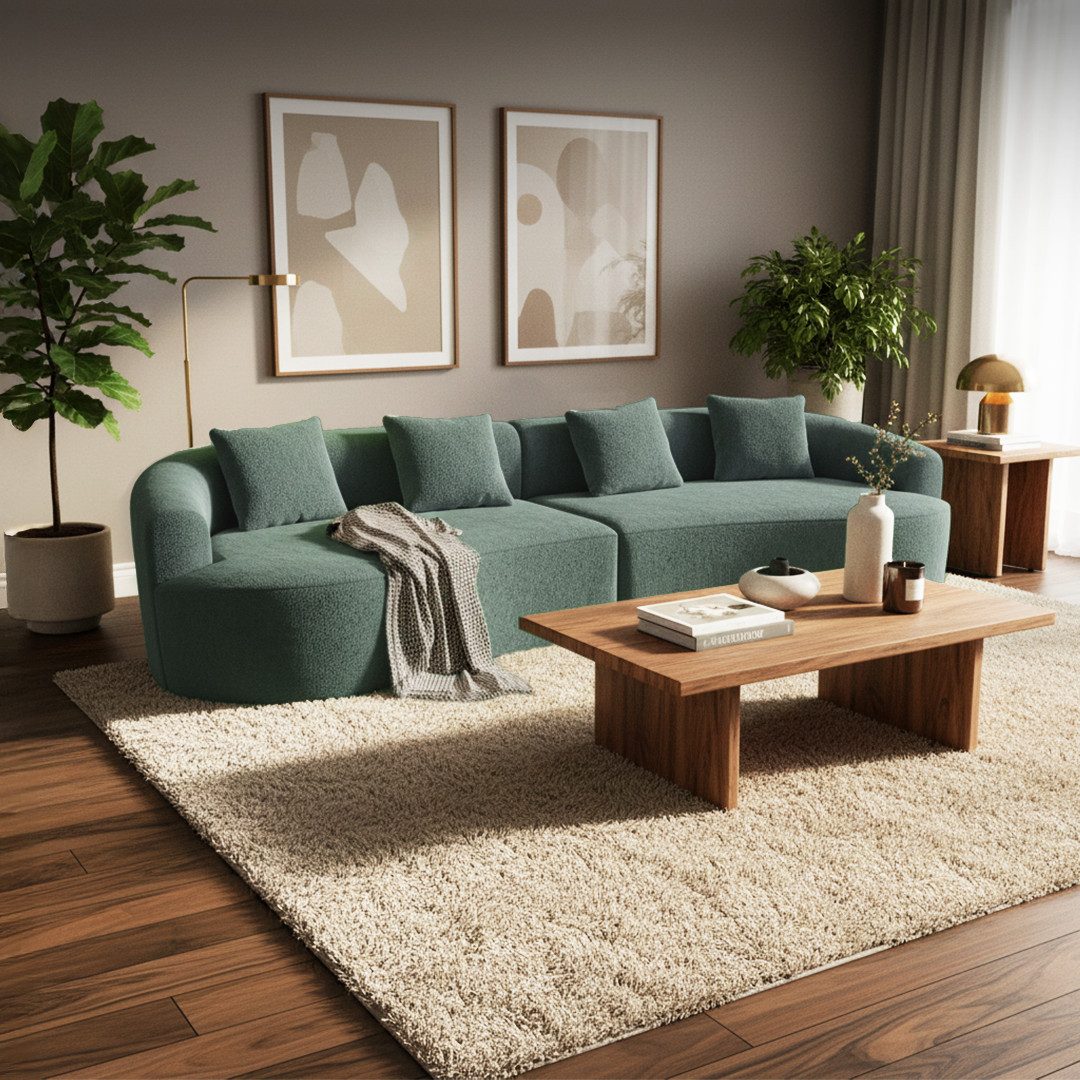 skølm Sofa Loki aus Teddy-Bouclé-Stoff, Vollschaumcouch mit Vakuum-Kompress günstig online kaufen