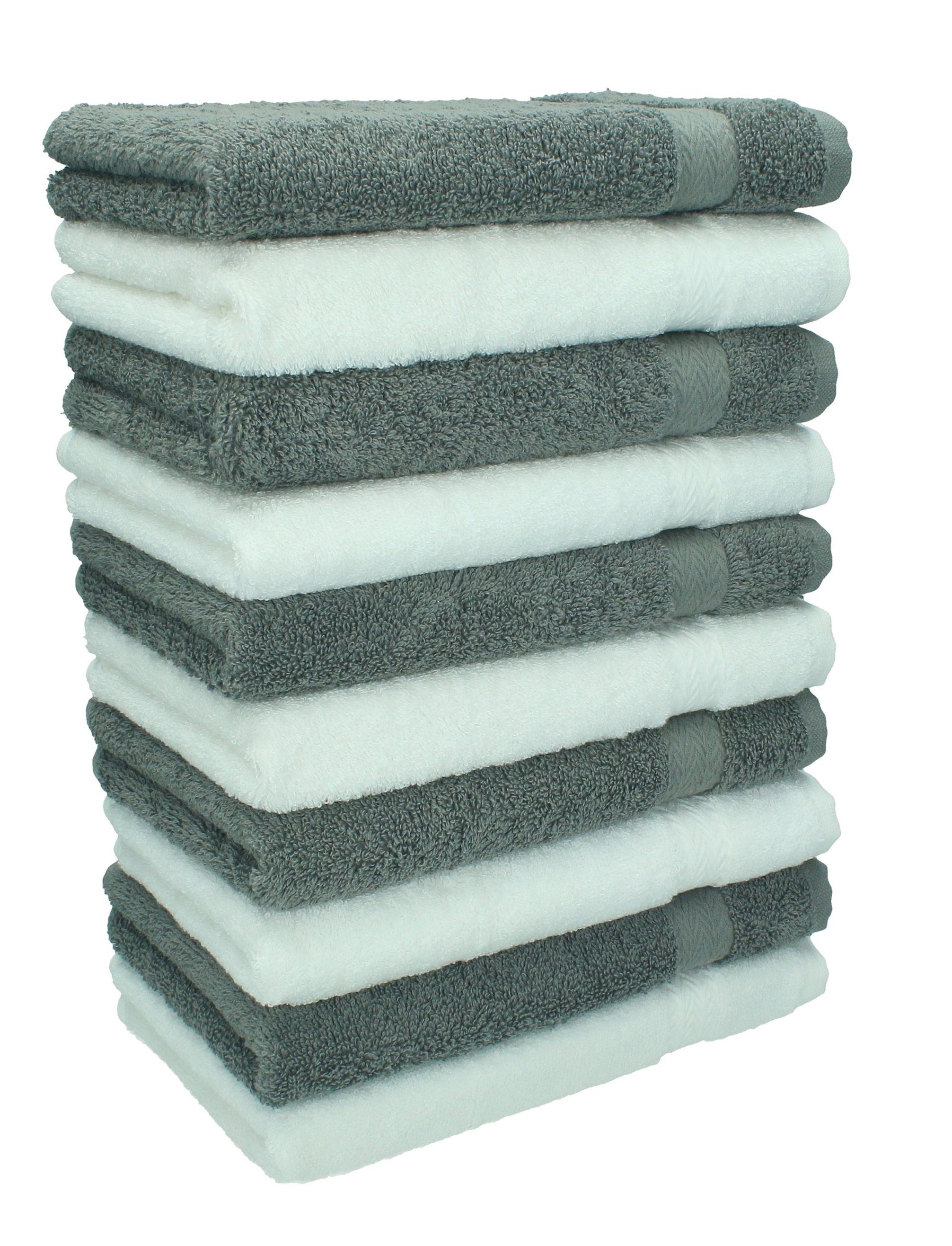 Baumwolle Gästehandtücher Baumwolle Gästetuch-Set cm und anthrazit, Stück 30x50 100% 100% 10 weiß Farbe Premium Betz Gästehandtücher