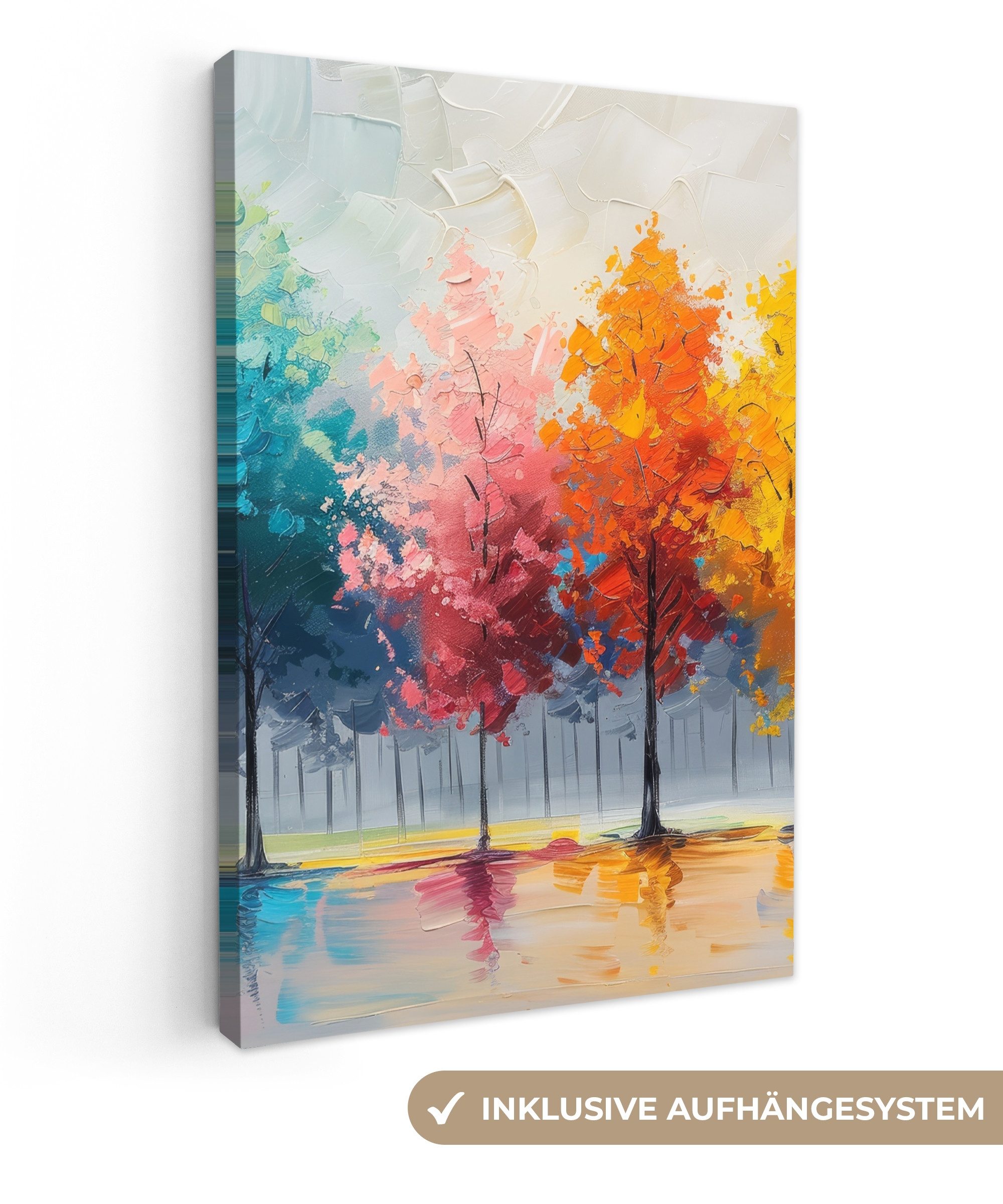 OneMillionCanvasses® Leinwandbild Bäume - Farbenfroh - Natur - Abstrakt, Fo günstig online kaufen