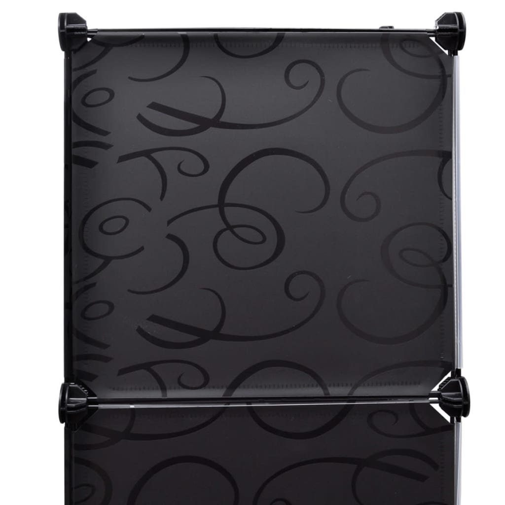 Fächern Schwarz 37×115×150 Kleiderschrank mit (1-St) und Weiß cm furnicato 9 Schrank Modularer