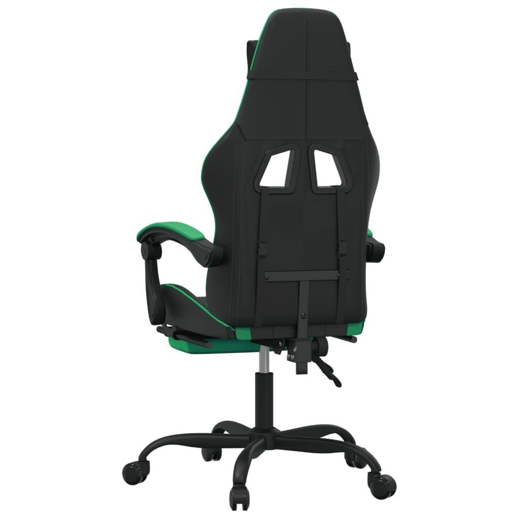 vidaXL Gaming-Stuhl Gaming-Stuhl mit Fußstütze und und Grün und | Kunstleder St) grün grün Schwarz Schwarz (1 Schwarz