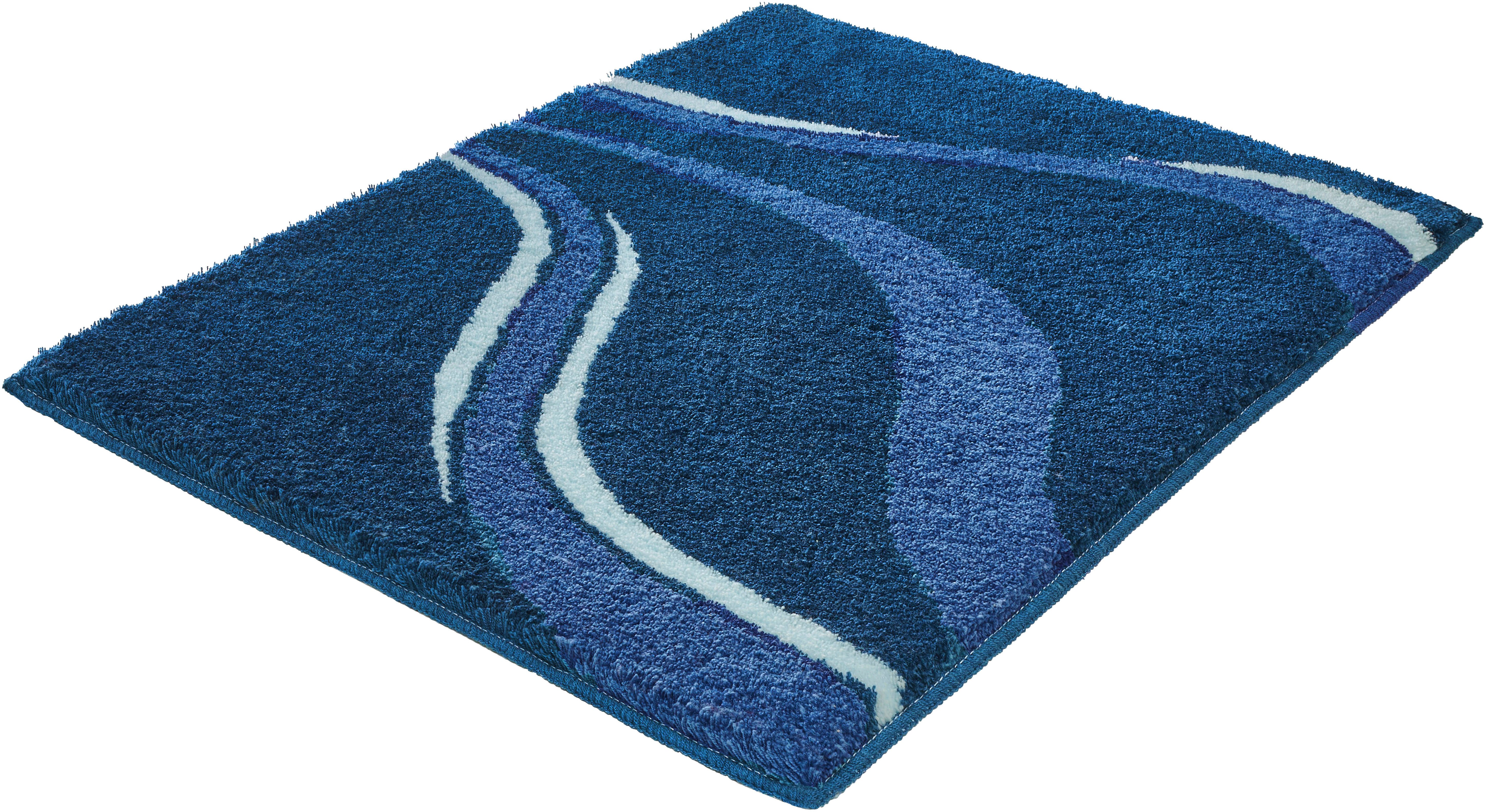 Kleine Wolke Badematte »Vento«, Badvorleger, Badezimmer Teppich, Höhe 20 mm, rutschhemmend beschichtet, fußbodenheizungsgeeignet, Polyacryl, rechteckig, Badteppich, modernes Welledesign, besonders weich