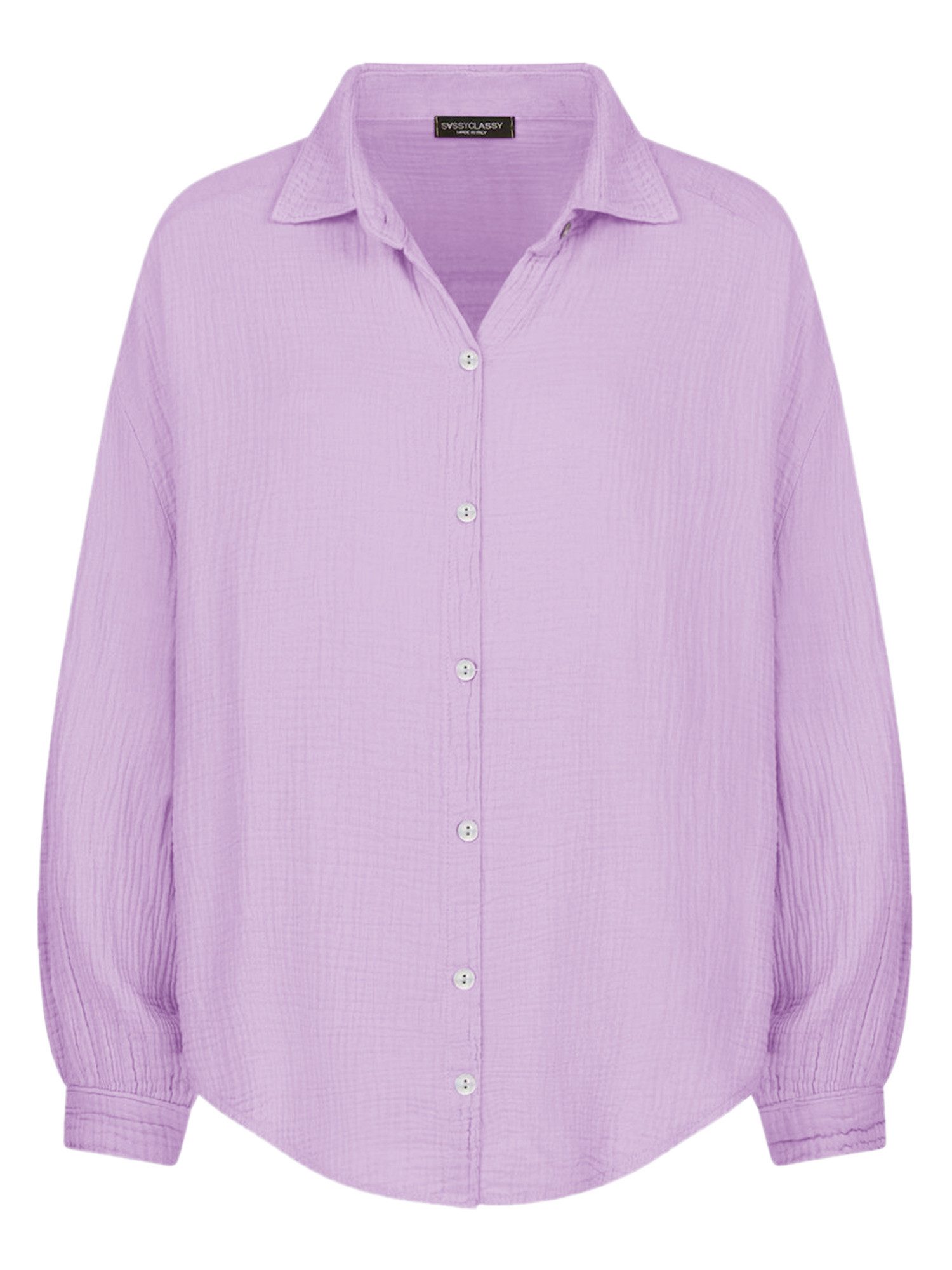 SASSYCLASSY Longbluse Oversize Musselin Bluse Damen günstig online kaufen
