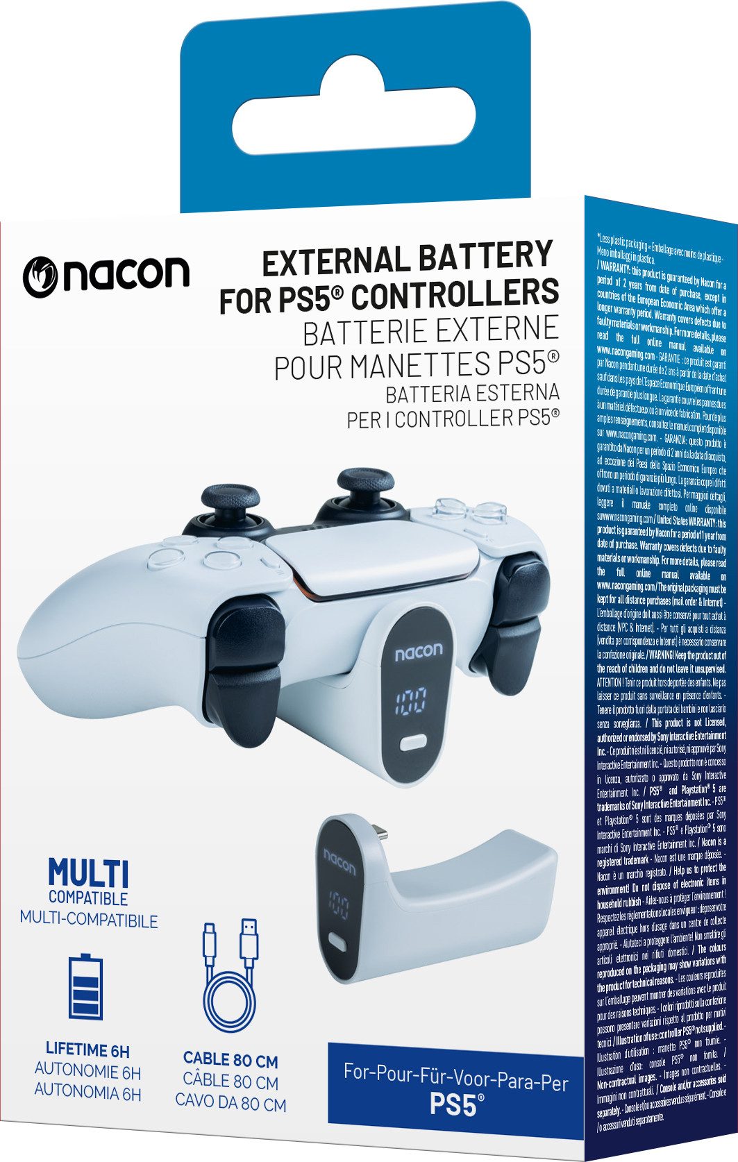 nacon NACON Externer Akku [white] PS5 Konsolen-Ladestation