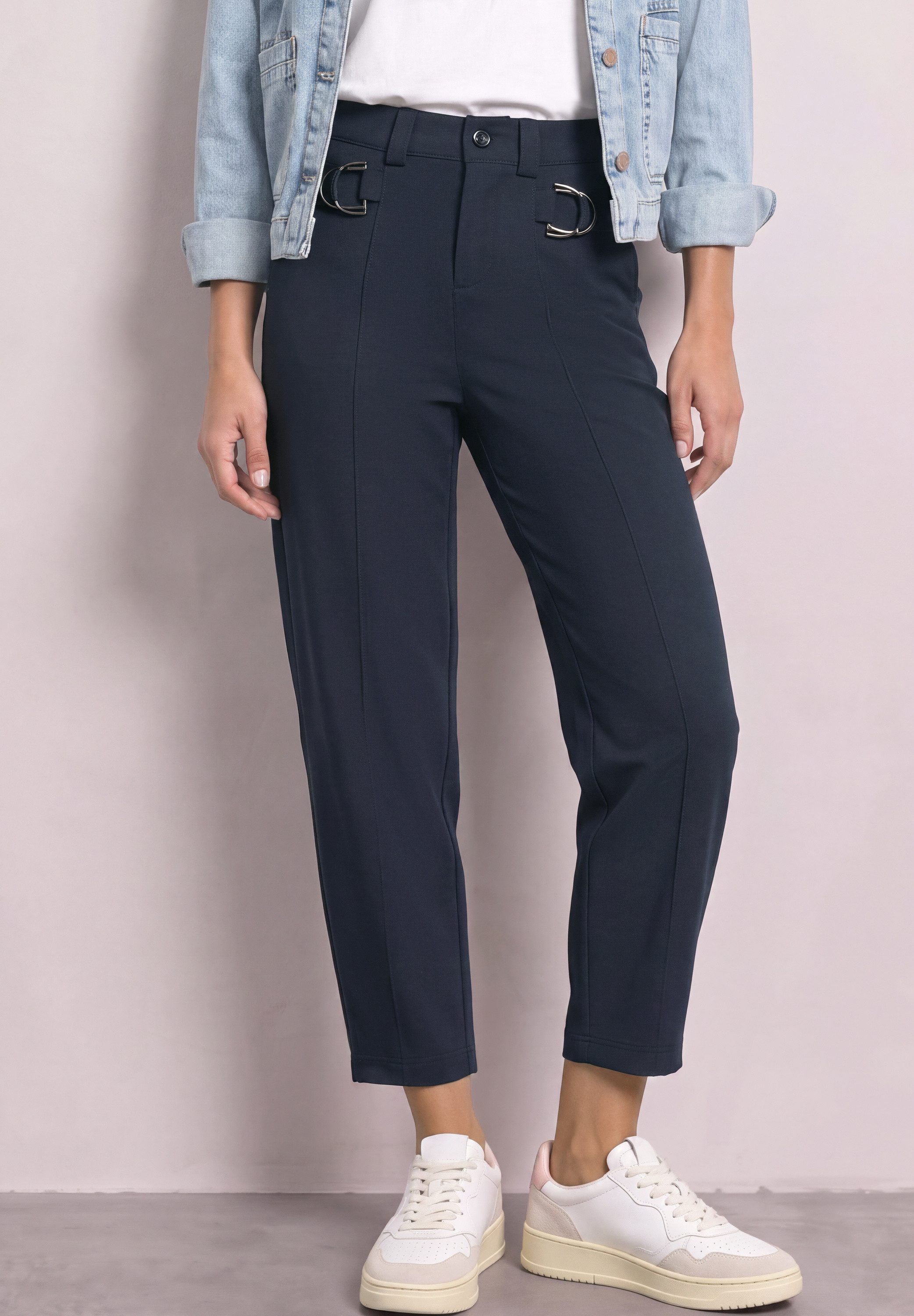 STREET ONE Stoffhose mit Schnallen