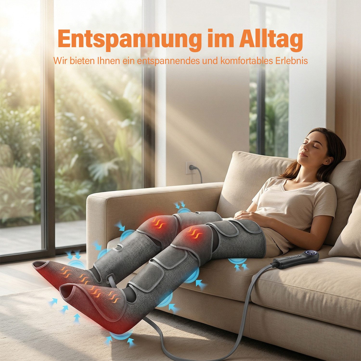 AKKEE Massagegerät Beinmassagegerät für bessere Durchblutung mit 5 Intensitäten, fördert die Durchblutung und lindert Schmerzen