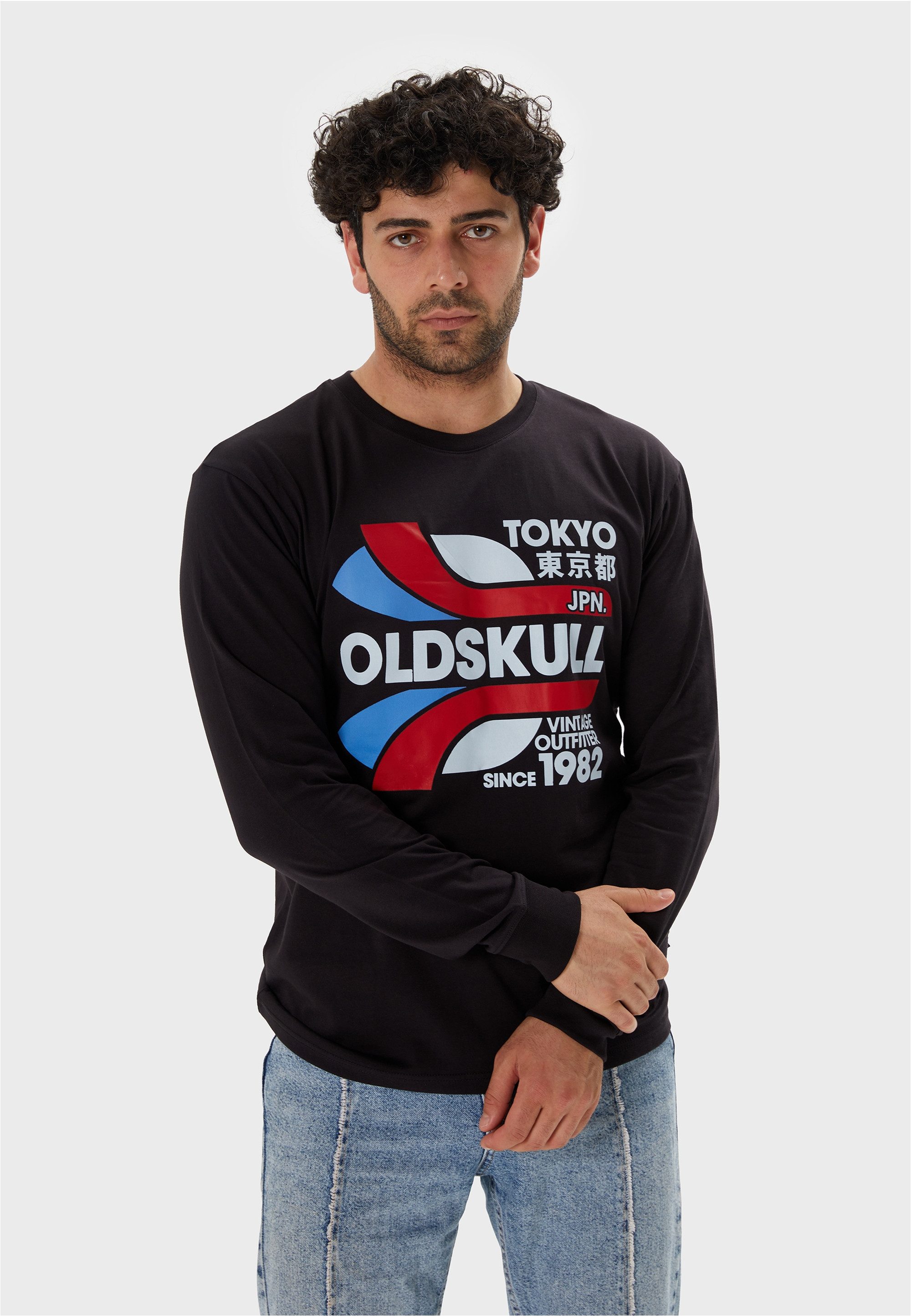Oldskull Langarmshirt Retro Tokyopolis (1-tlg) mit angesagtem Print im Vint günstig online kaufen