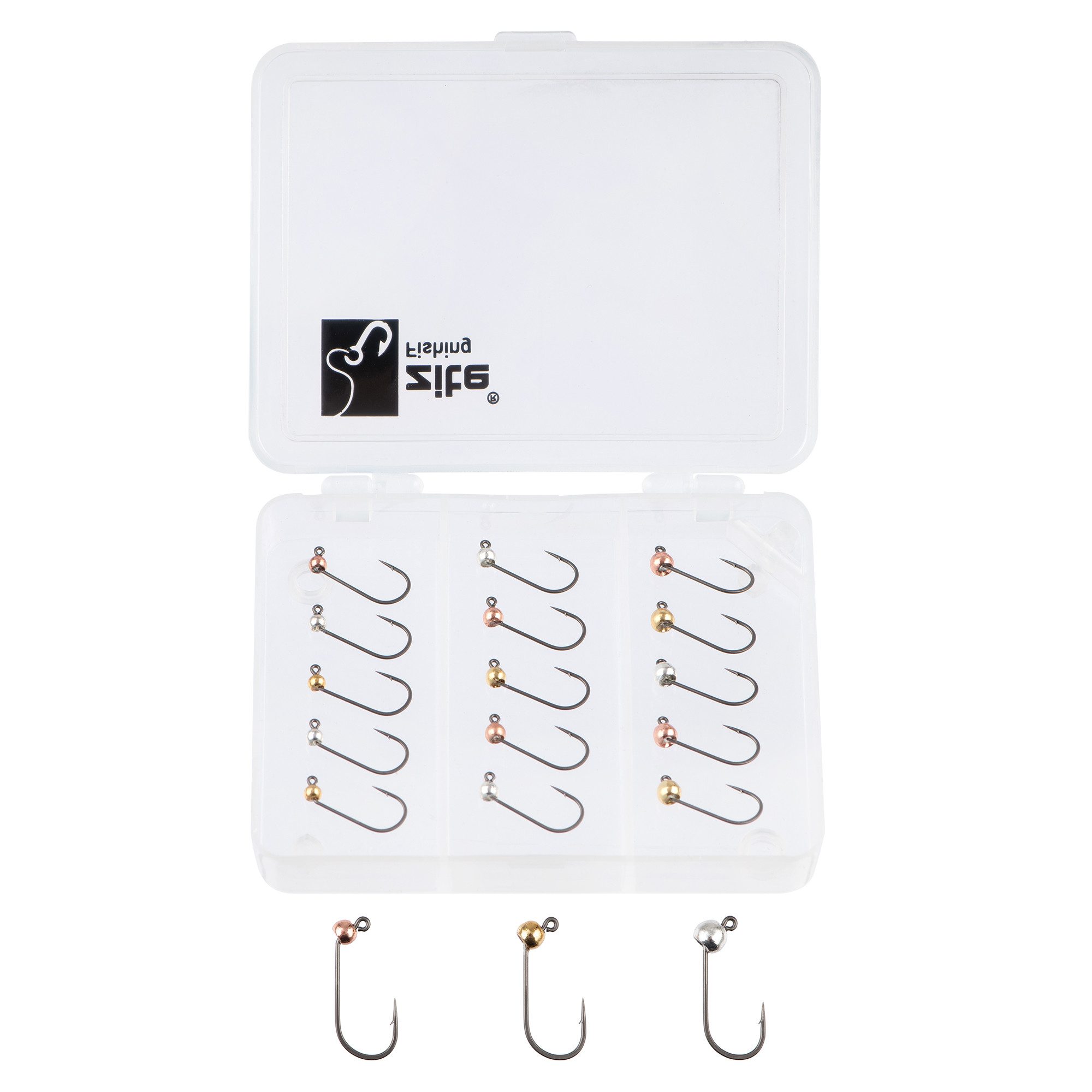Jighaken Tungsten ProSharp Angelhaken #4-#8 Metallic 18 STK in Box Tefloncoated