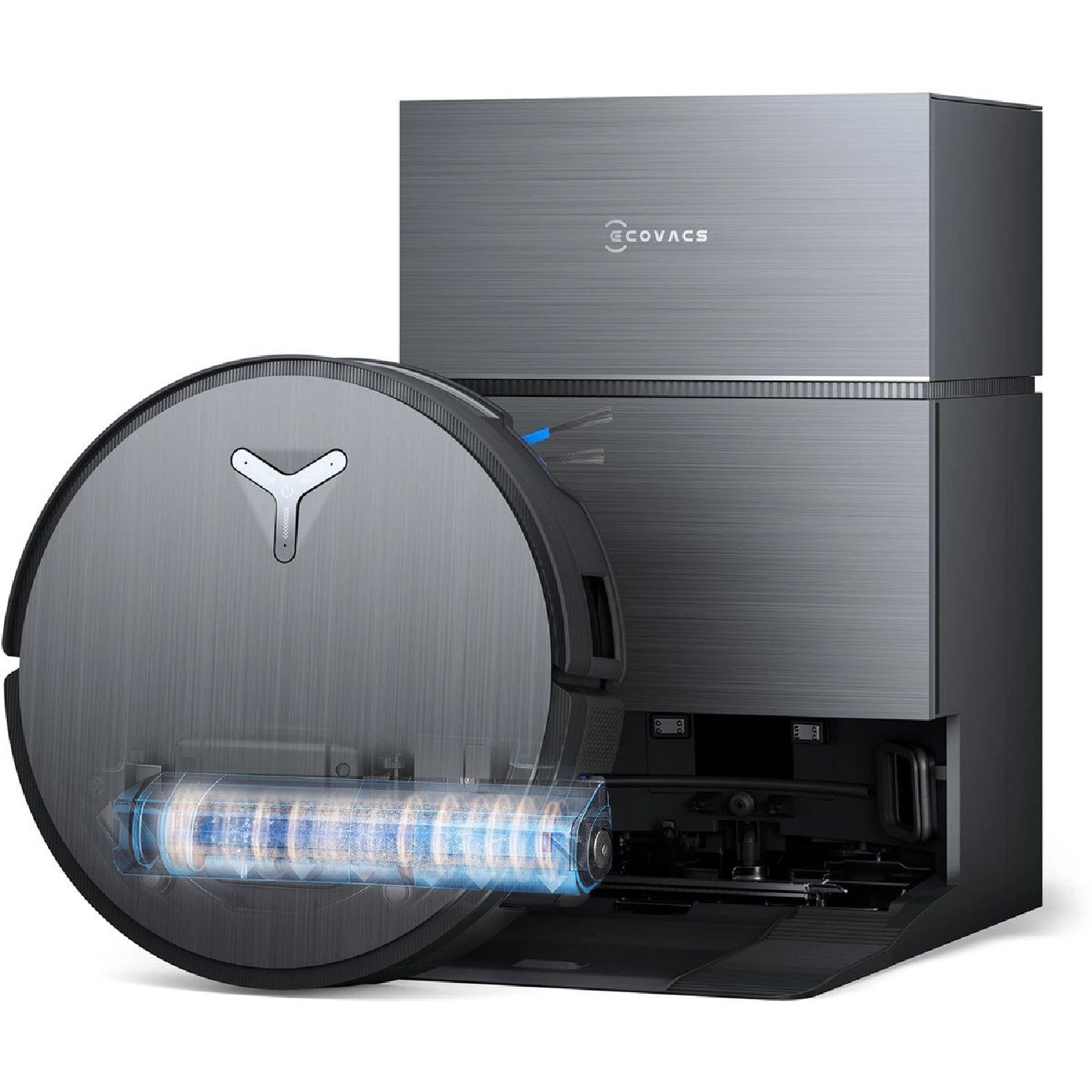 ECOVACS Saugroboter X11 Pro Omni, 19500 Pa, 75°C-Heißwasser-Wäsche mit Einweichfunktion, 110 W, OZMO Roller 2.0, ZeroTange 3.0, TruEdge 3.0, Heißlufttrocknung bei 63 °C, Maximale Steigfähigkeit 4 cm Höhe