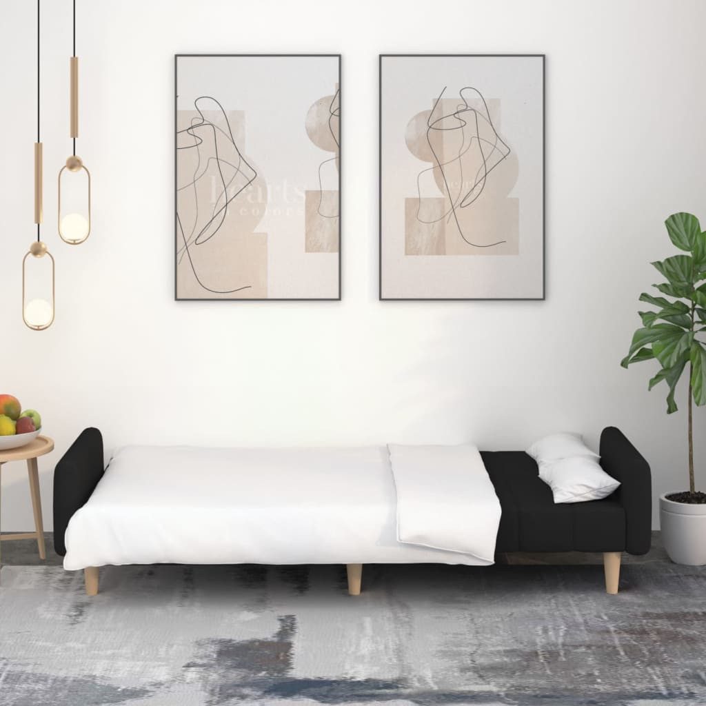 vidaXL Sofa Schlafsofa 2-Sitzer Schwarz Stoff günstig online kaufen