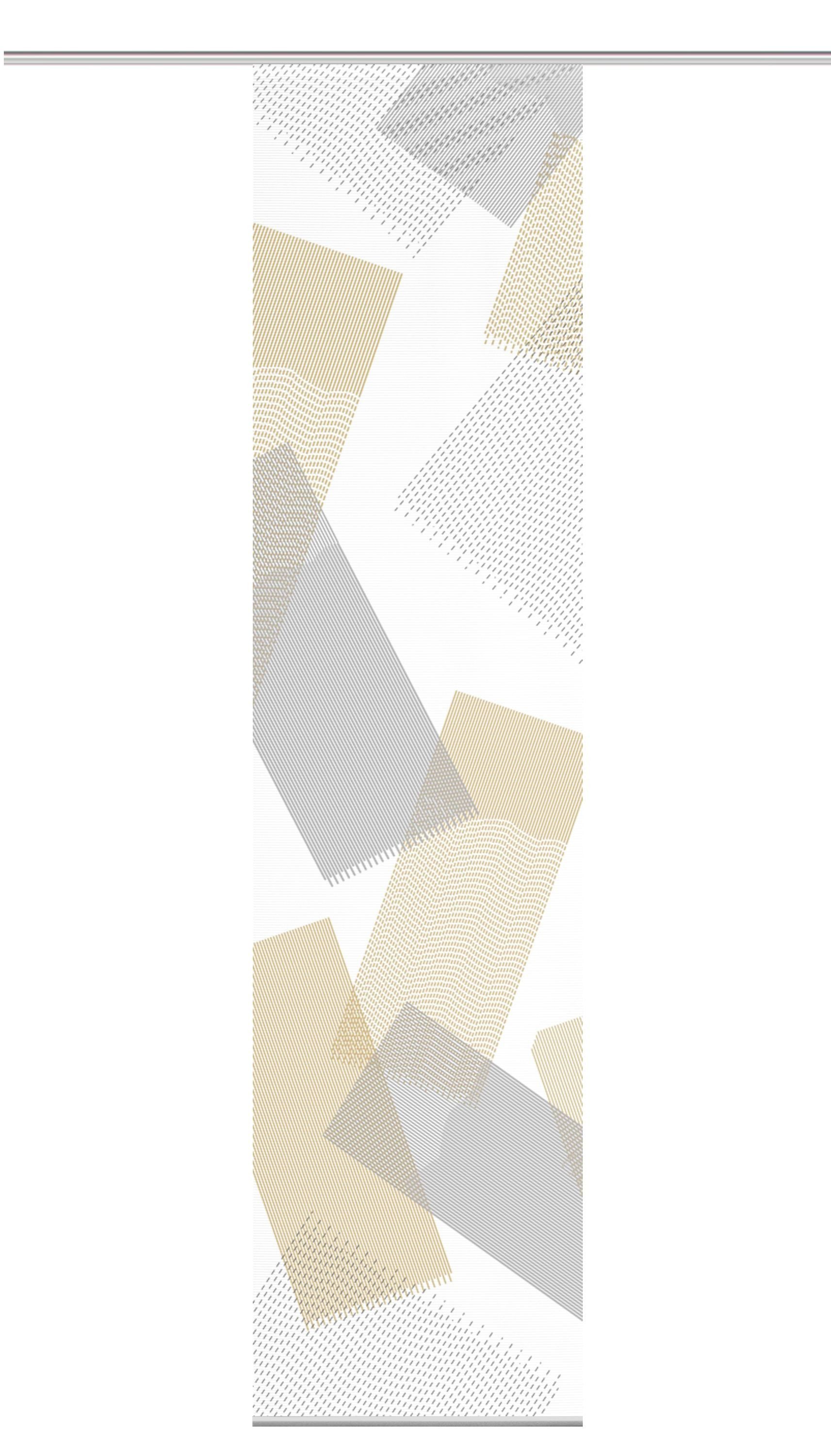 Vision S Schiebegardine NAYAH Schiebegardine, halbtransparent Bambus, 260x60 cm, Graphikmotiv (1 St), Paneelwagen, halbtransparent, 100% Polyester