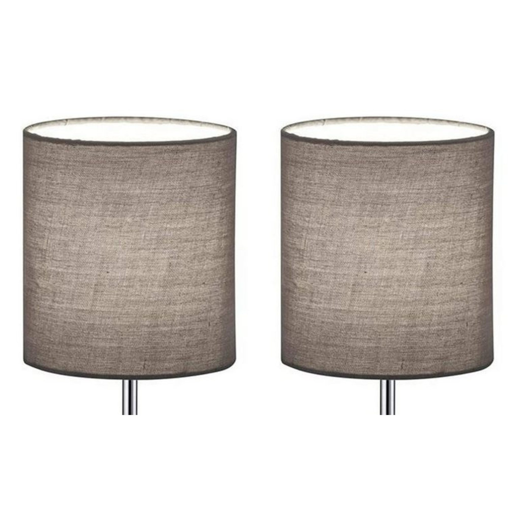 Lichthandel Hoch Lampenschirm grau / weiß 2 Stück Lampenschirm für Tischlam günstig online kaufen