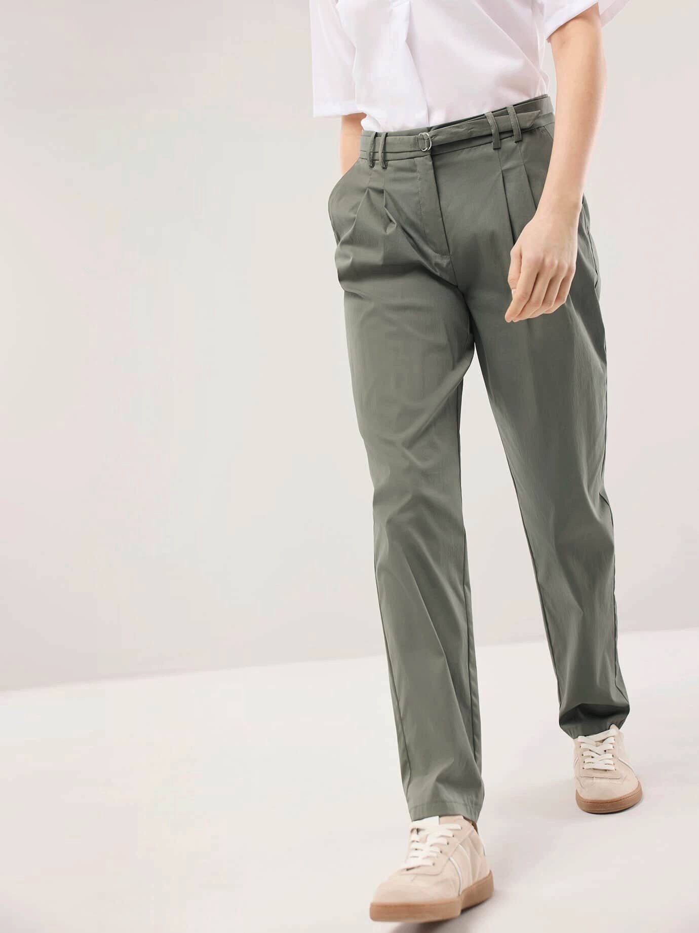 Walbusch Bundfaltenhose Damen Bundfaltenhose aus Baumwollmix Regular fit, pflegeleicht, atmungsaktiv, Kurzgröße
