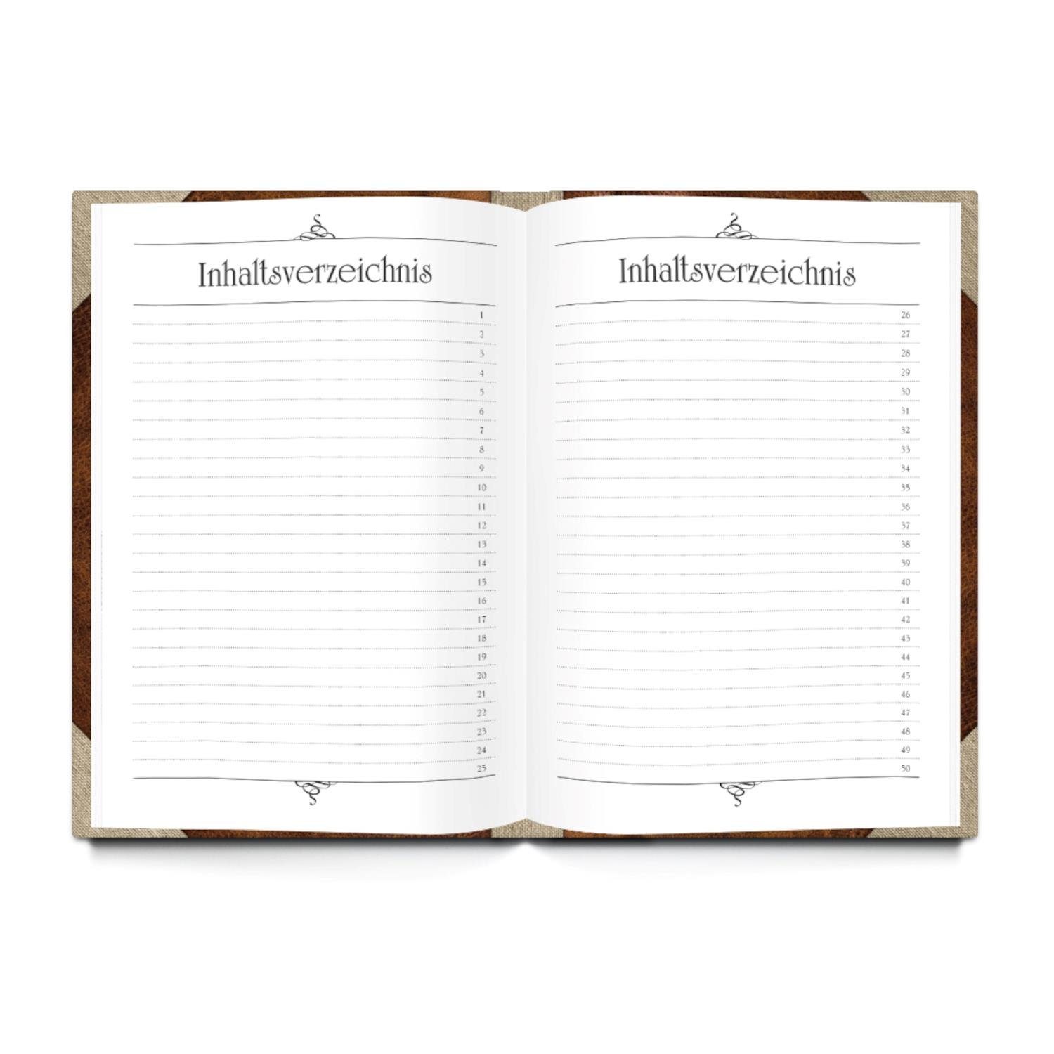 Thumbnail - Logbuch-Verlag Notizbuch Rezeptbuch leer Lederoptik DIN A4 mit Metallecken, Vintage Nostalgie Look