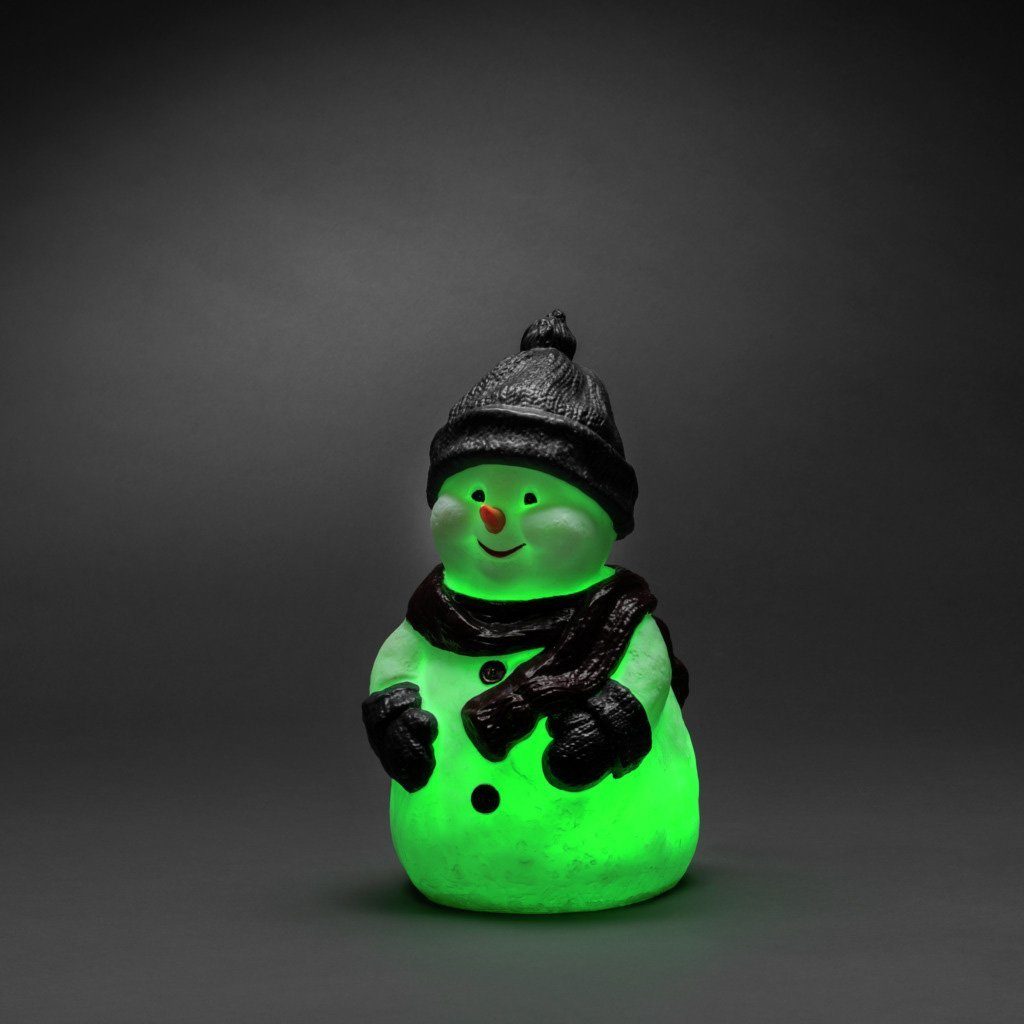 LED Dekofigur integriert, Diode KONSTSMIDE aussen, RGB 1 Weihnachtsdeko RGB-Farbwechsel, RGB, LED fest Kunststoffschneemann,