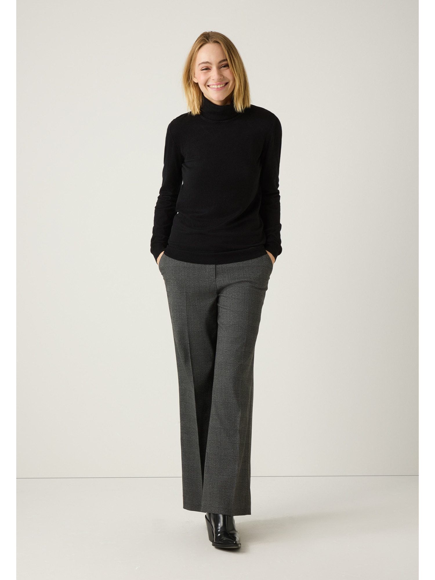 MORE&MORE Stoffhose karierte Stretch-Hose, Viskosemischung günstig online kaufen